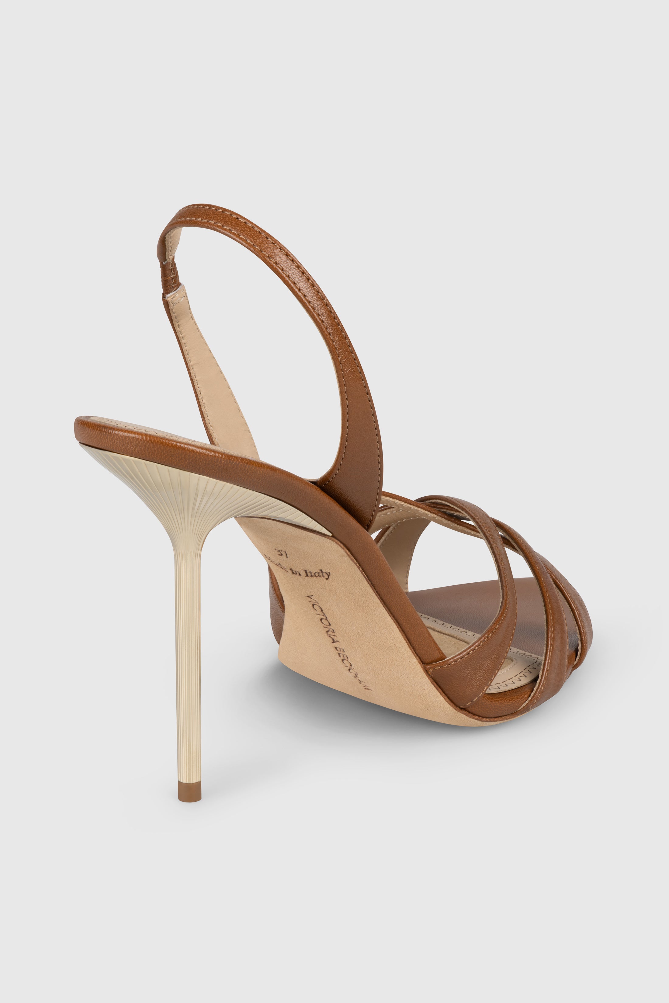 Portofino Strappy Sandal 100 Caramel Nappa Leather