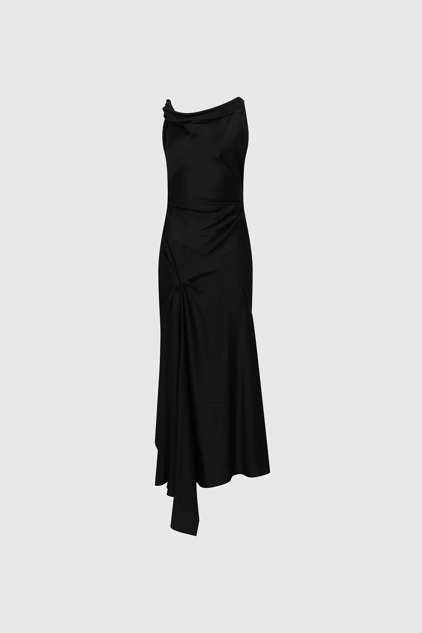 Posy Midi Dress In Black