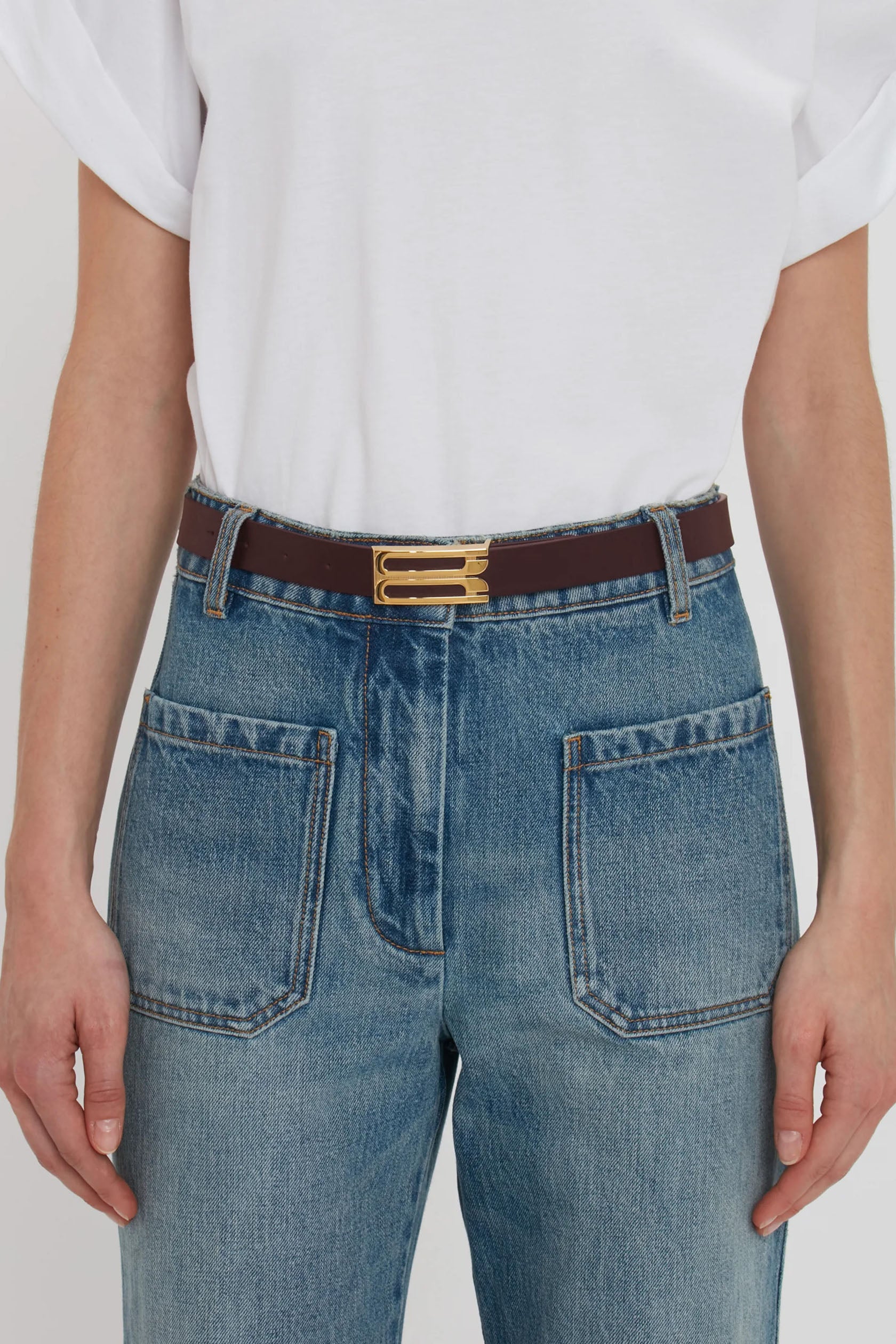 Dorian Frame Belt 25mm Burgundy Shiny Calf Leather