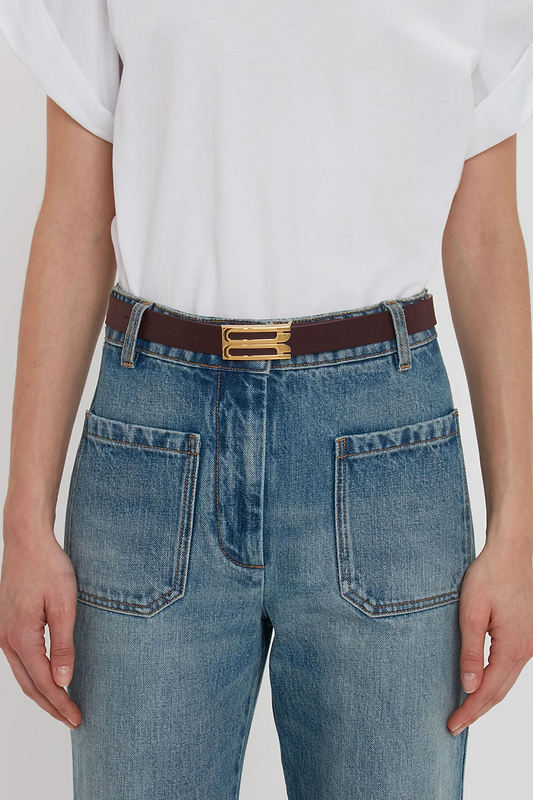 Dorian Frame Belt 25mm Burgundy Shiny Calf Leather