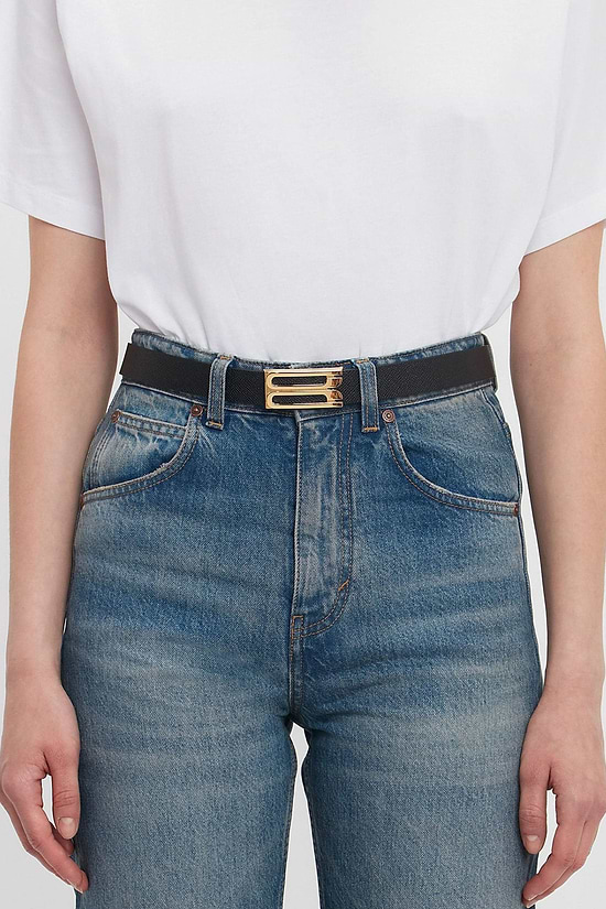 Dorian Frame Belt 25mm Black Grainy Calf Leather