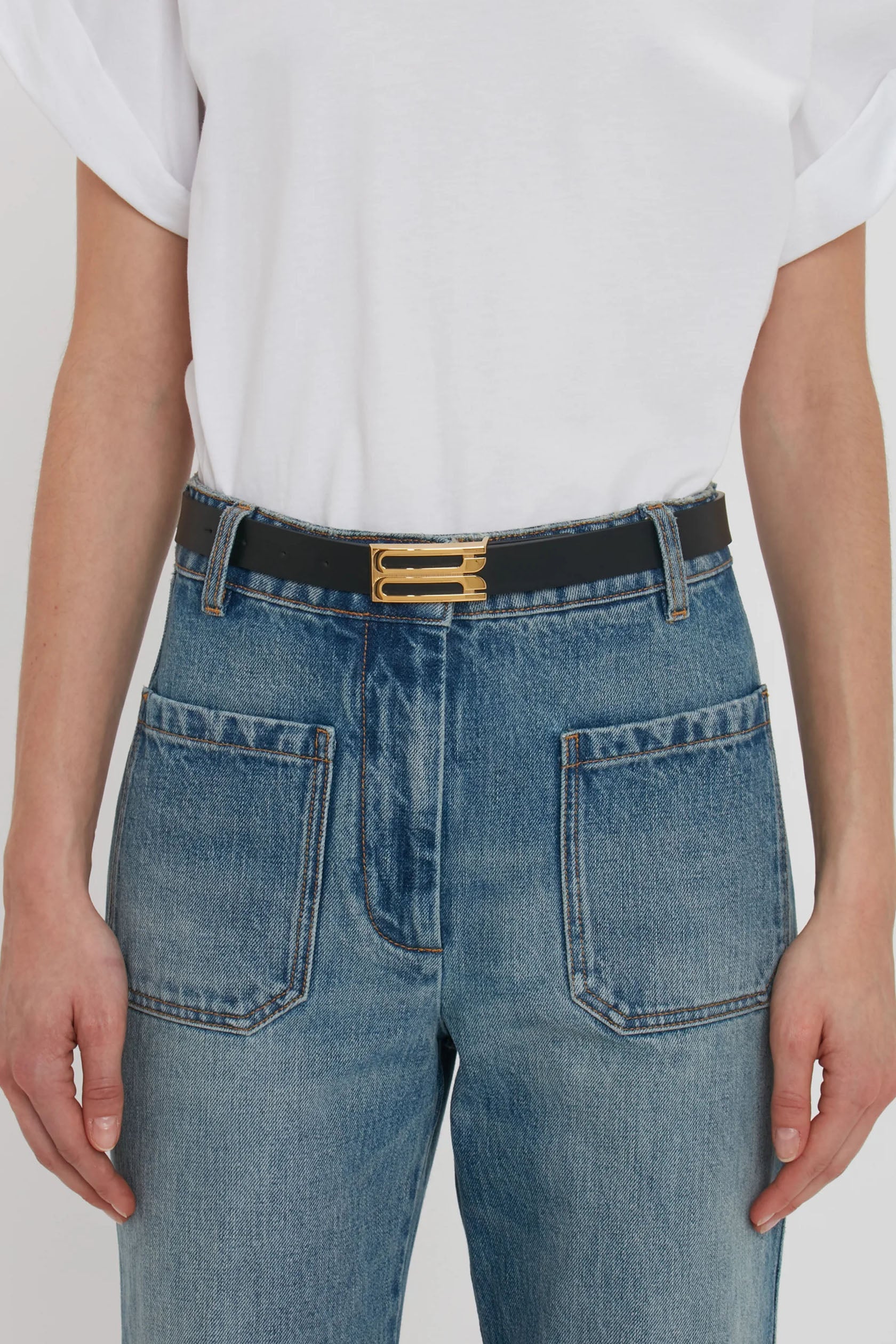 Dorian Frame Belt 25mm Black Shiny Calf Leather