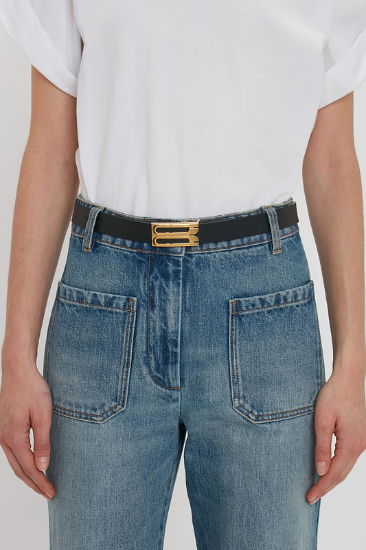 Dorian Frame Belt 25mm Black Shiny Calf Leather