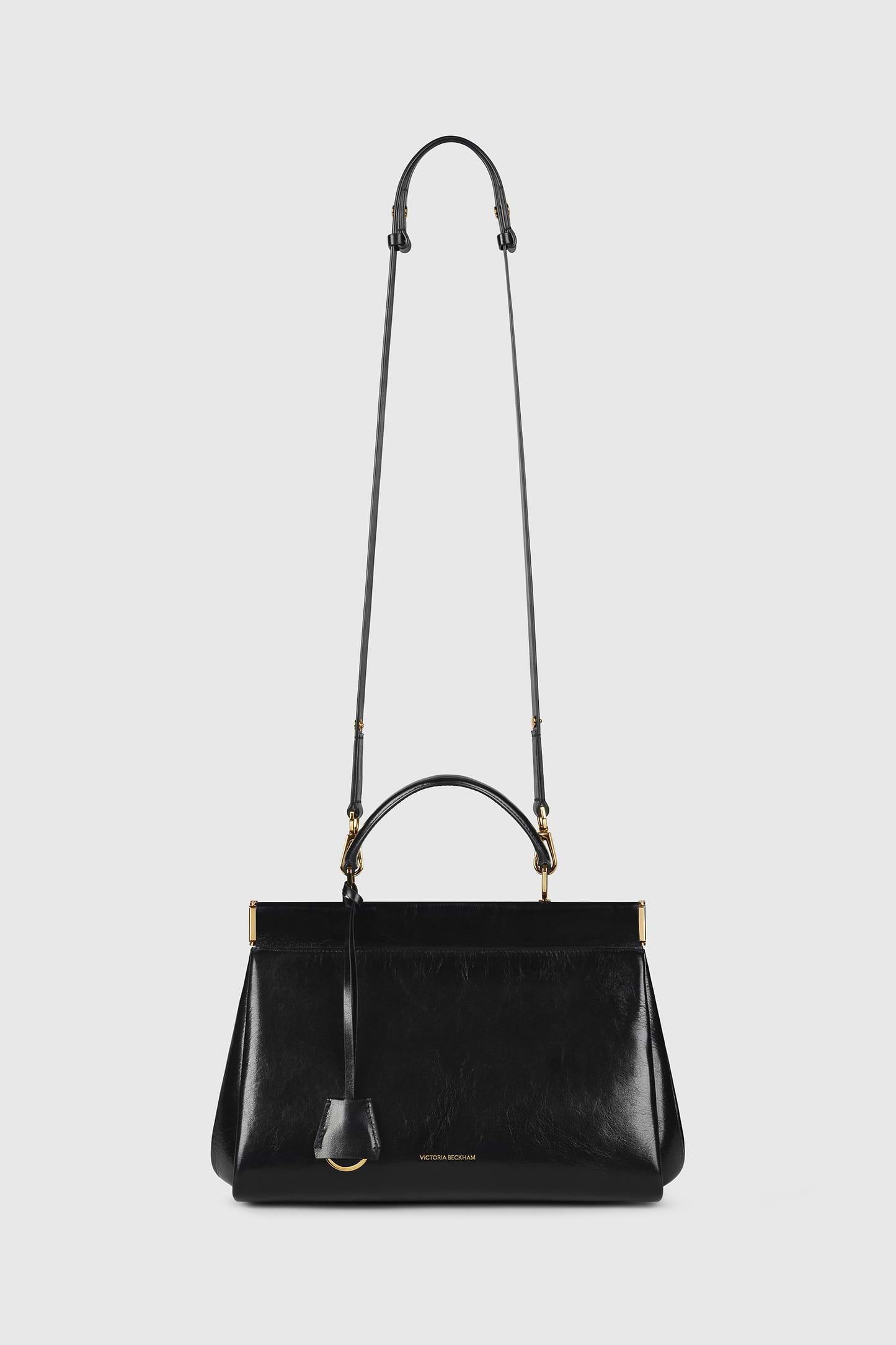 Sloane Frame Bag 28 Black Distressed Leather