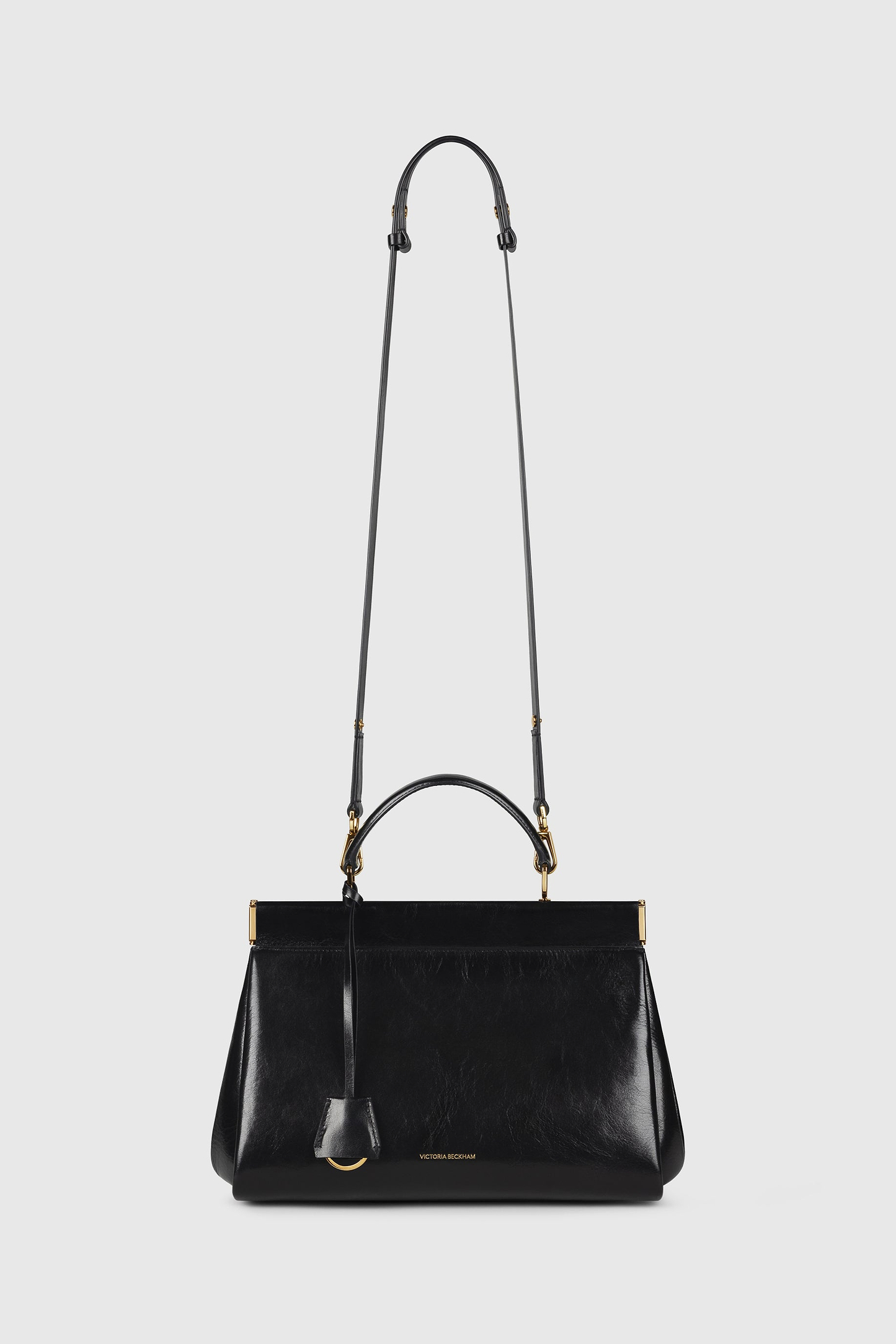 Sloane Frame Bag 28 Black Distressed Leather