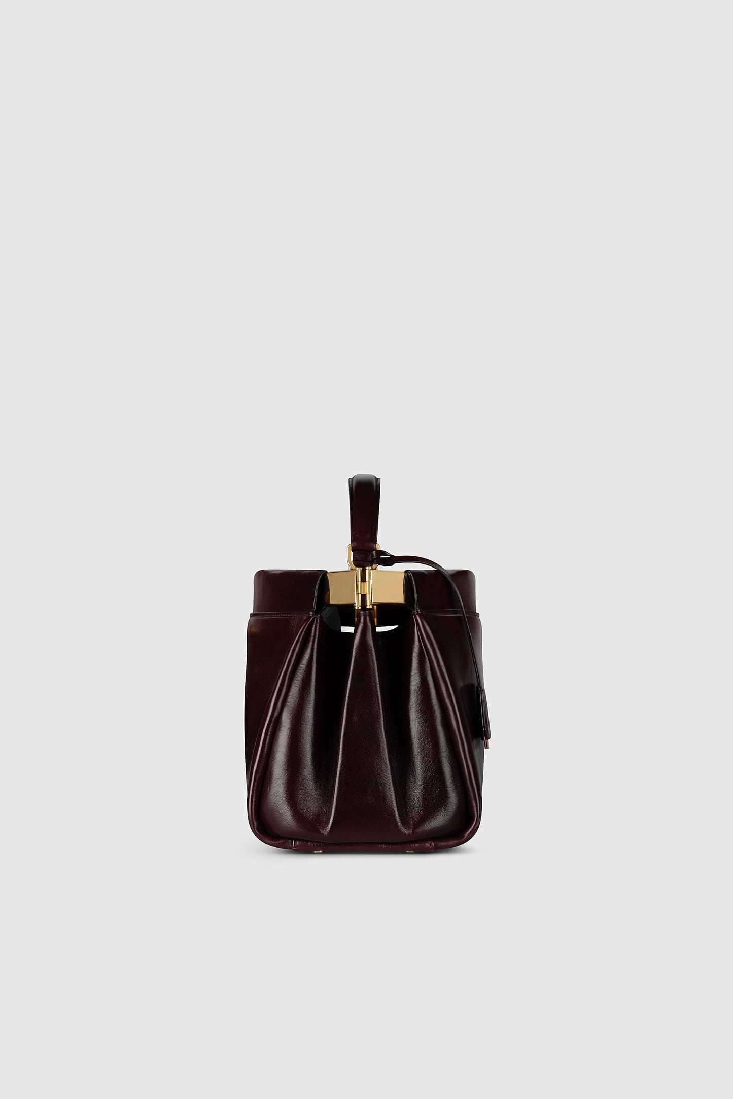 Sloane Frame Bag 28 Burgundy Distressed Leather
