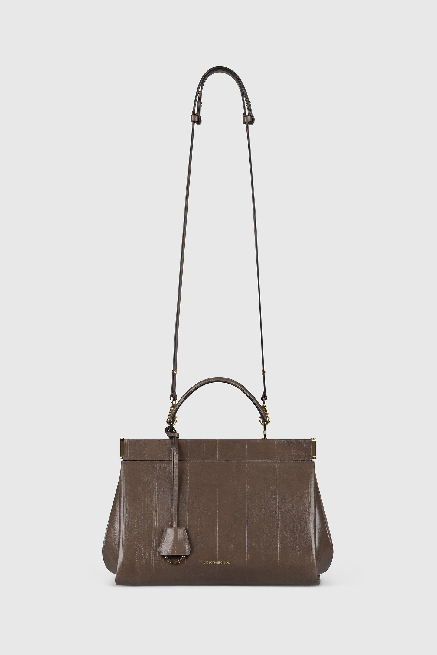 Sloane Frame Bag 28 Dark Taupe Printed Leather