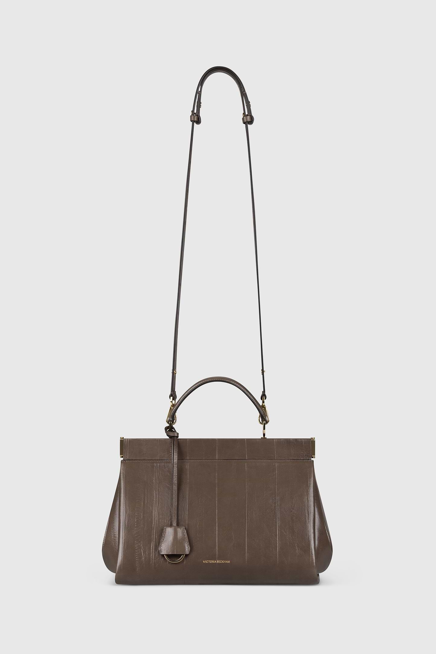 Sloane Frame Bag 28 Dark Taupe Printed Leather