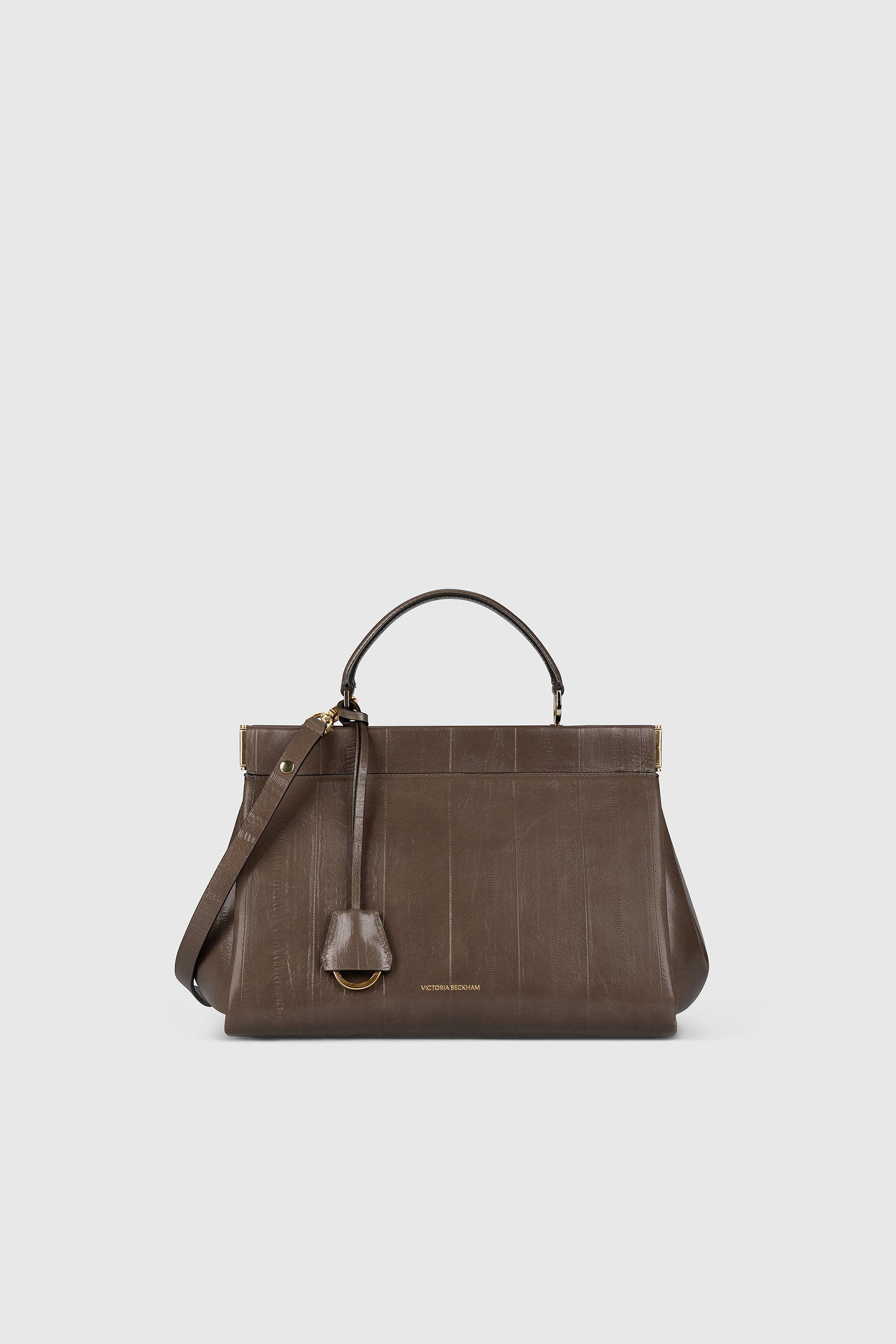 Sloane Frame Bag 28 Dark Taupe Printed Leather