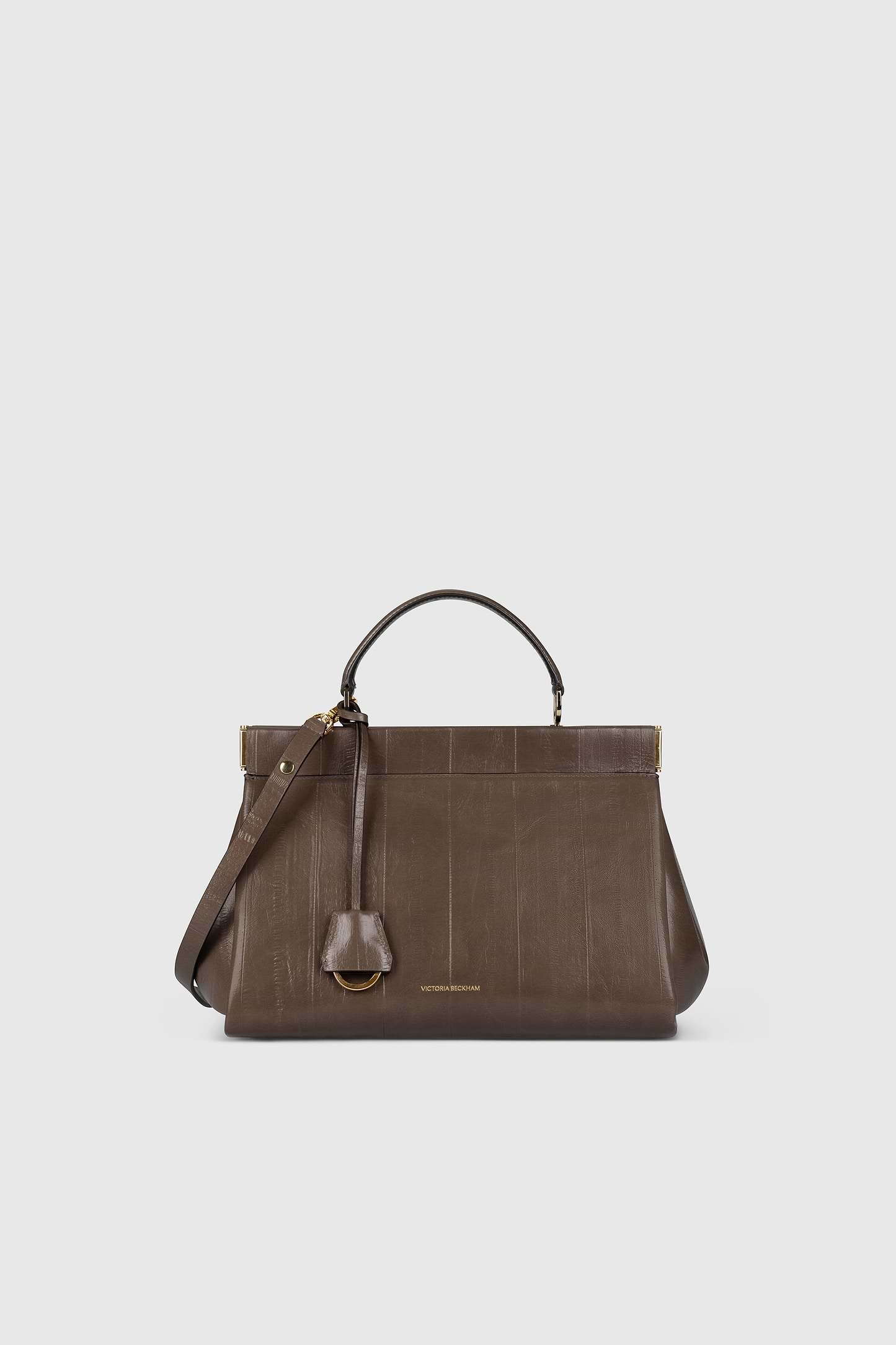 Sloane Frame Bag 28 Dark Taupe Printed Leather