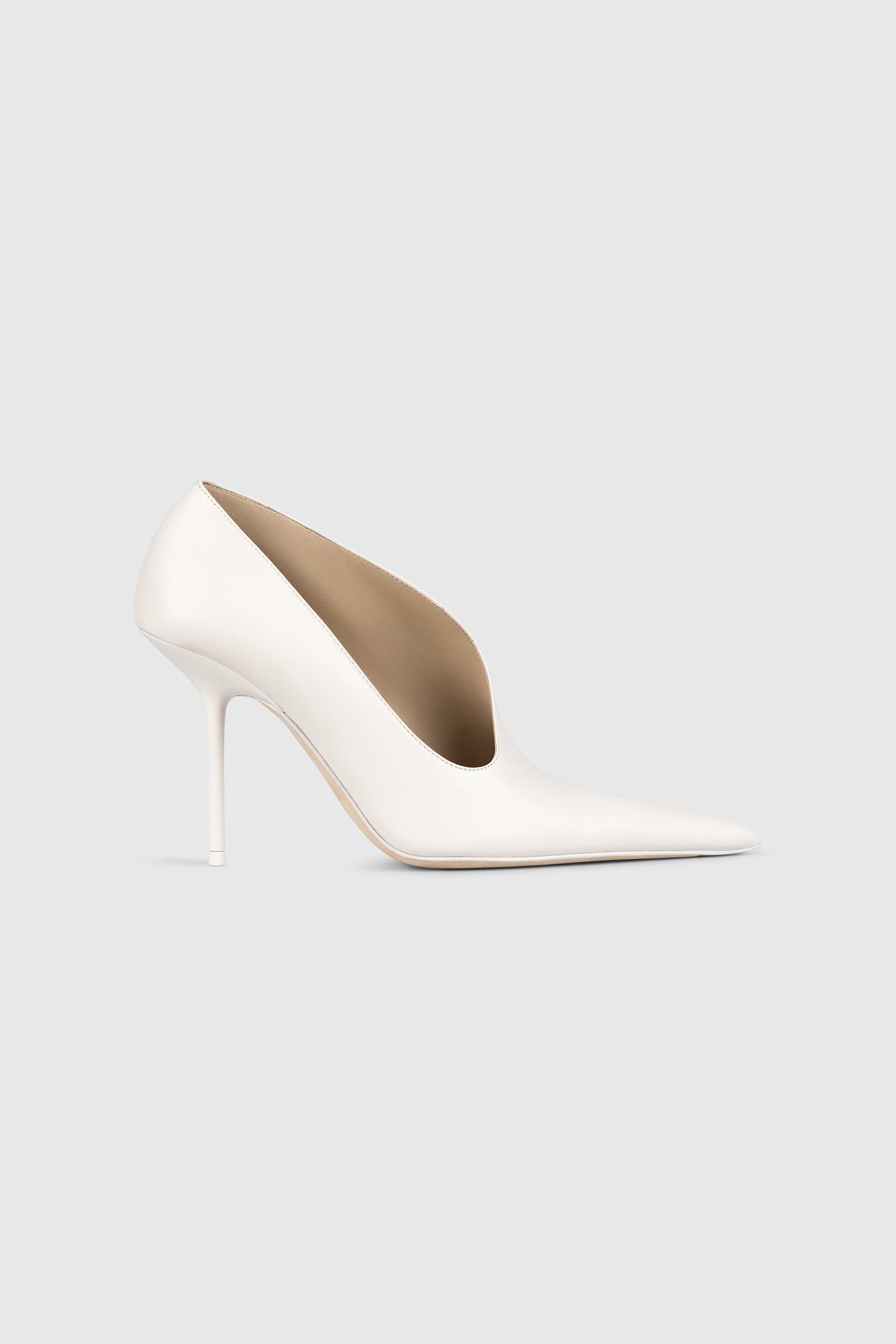 Sloane Sculptural Pump 100 White Nappa Leather