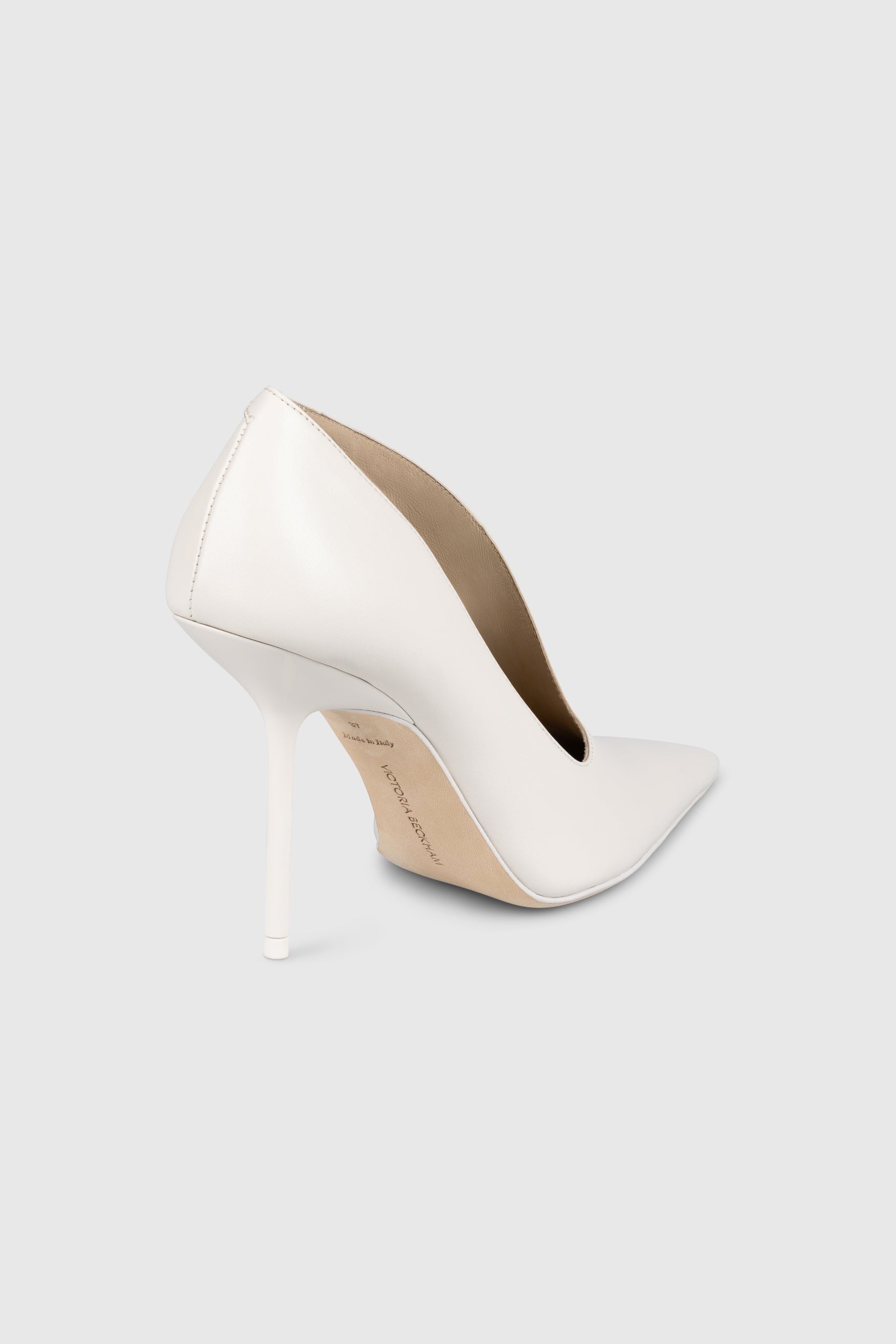 Sloane Sculptural Pump 100 White Nappa Leather