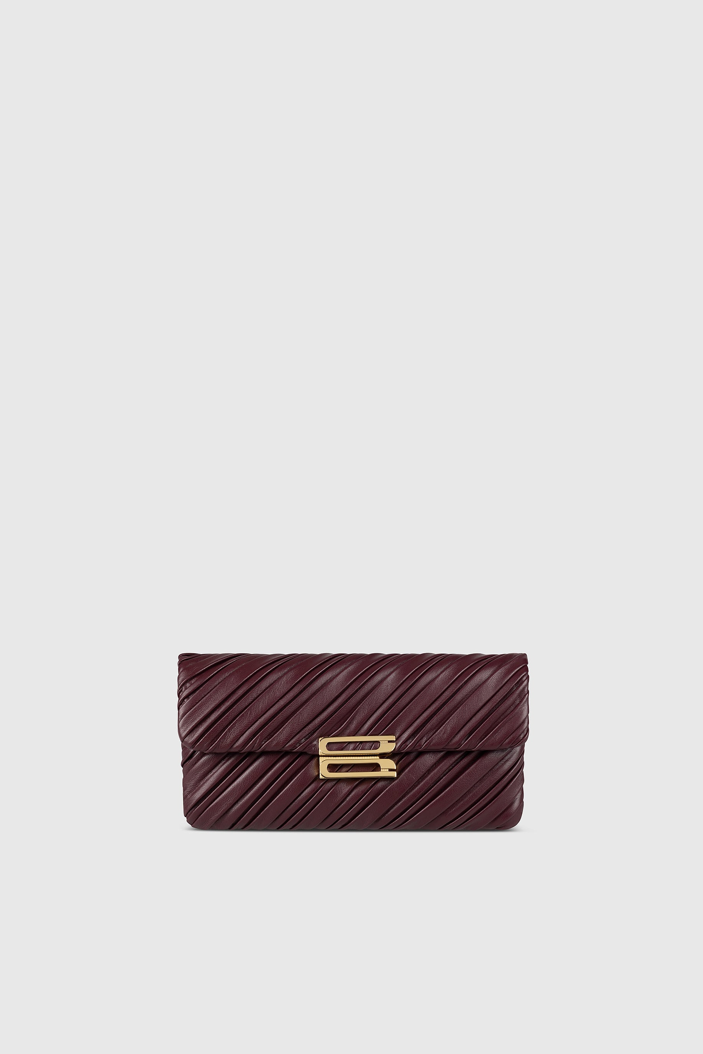 Soft Dorian Chain Baguette Burgundy Pleated Nappa
