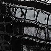 Croc Embossed Black Leather