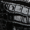 Croc Embossed Black Leather