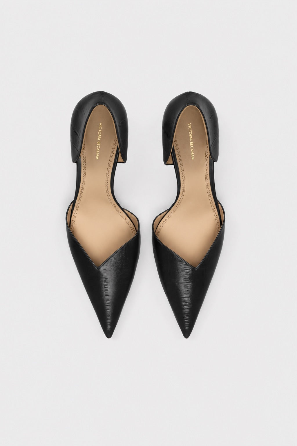 Victoria Angle D'Orsay Pump 55 Black Printed Leather
