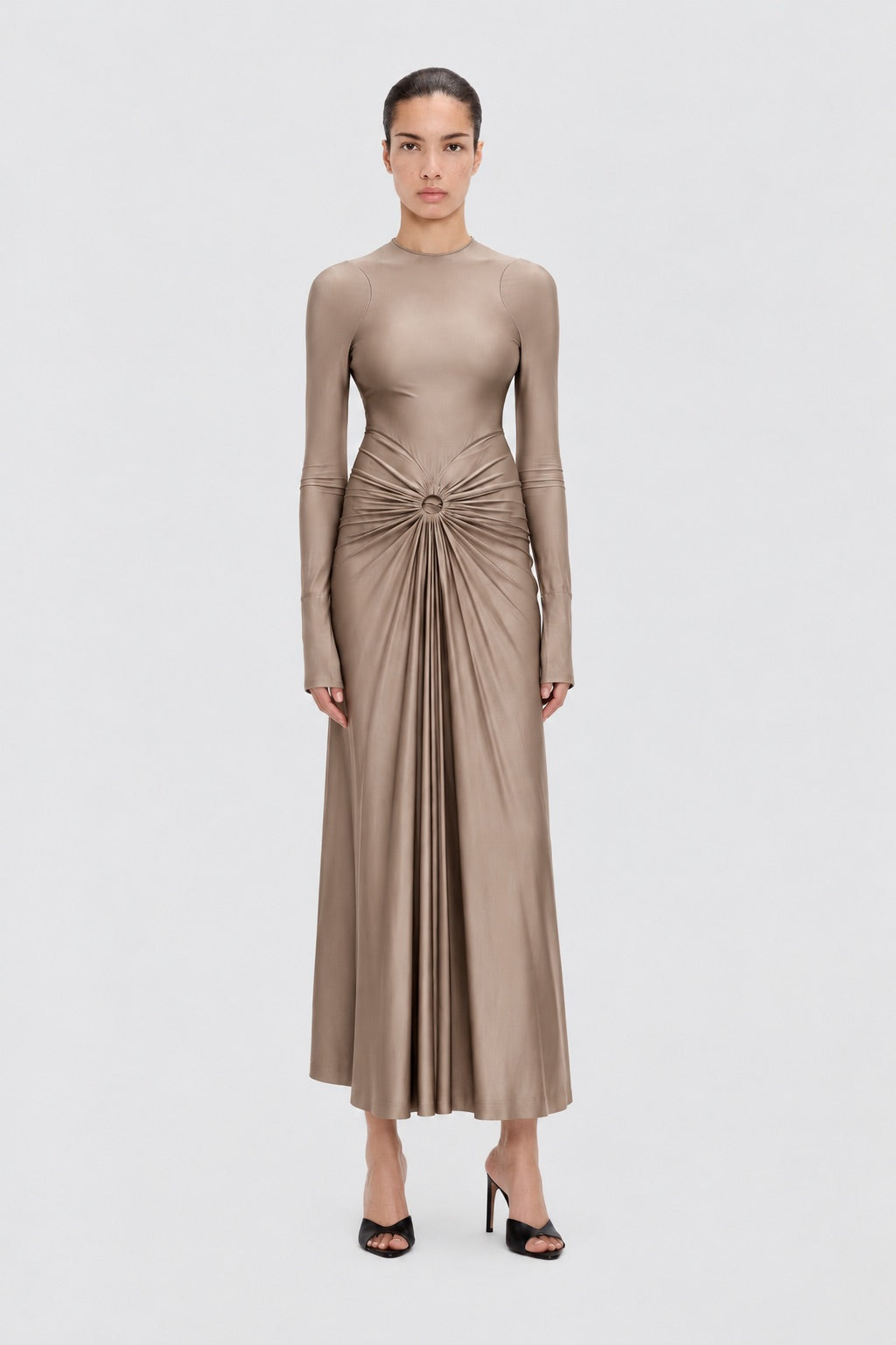 Frances Midi Dress In Light Grey