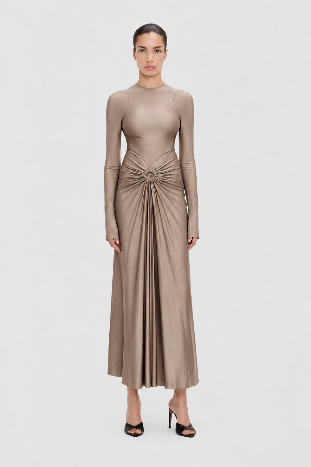 Frances Midi Dress In Light Grey