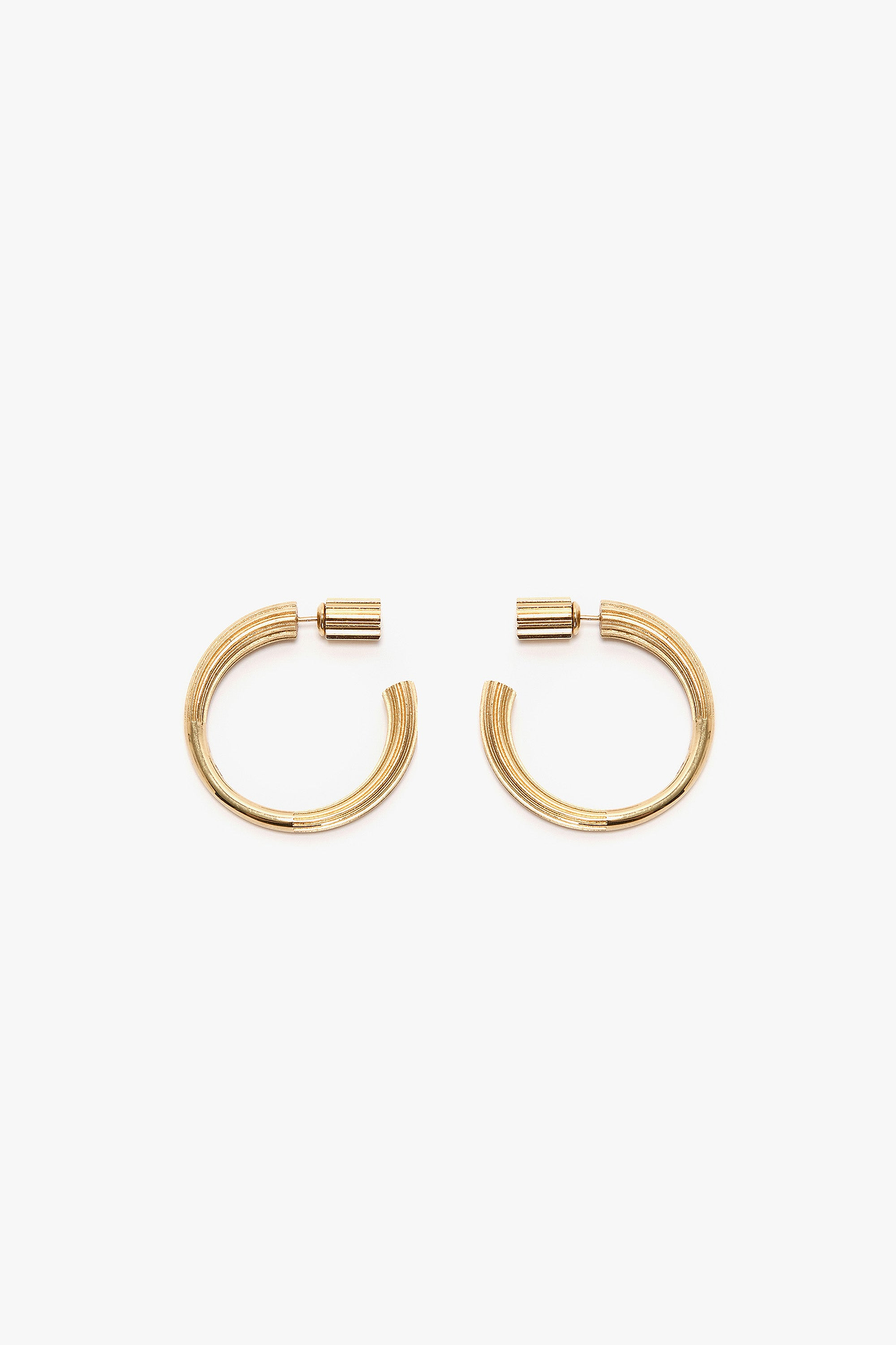 Cufflink Earrings In Light Gold