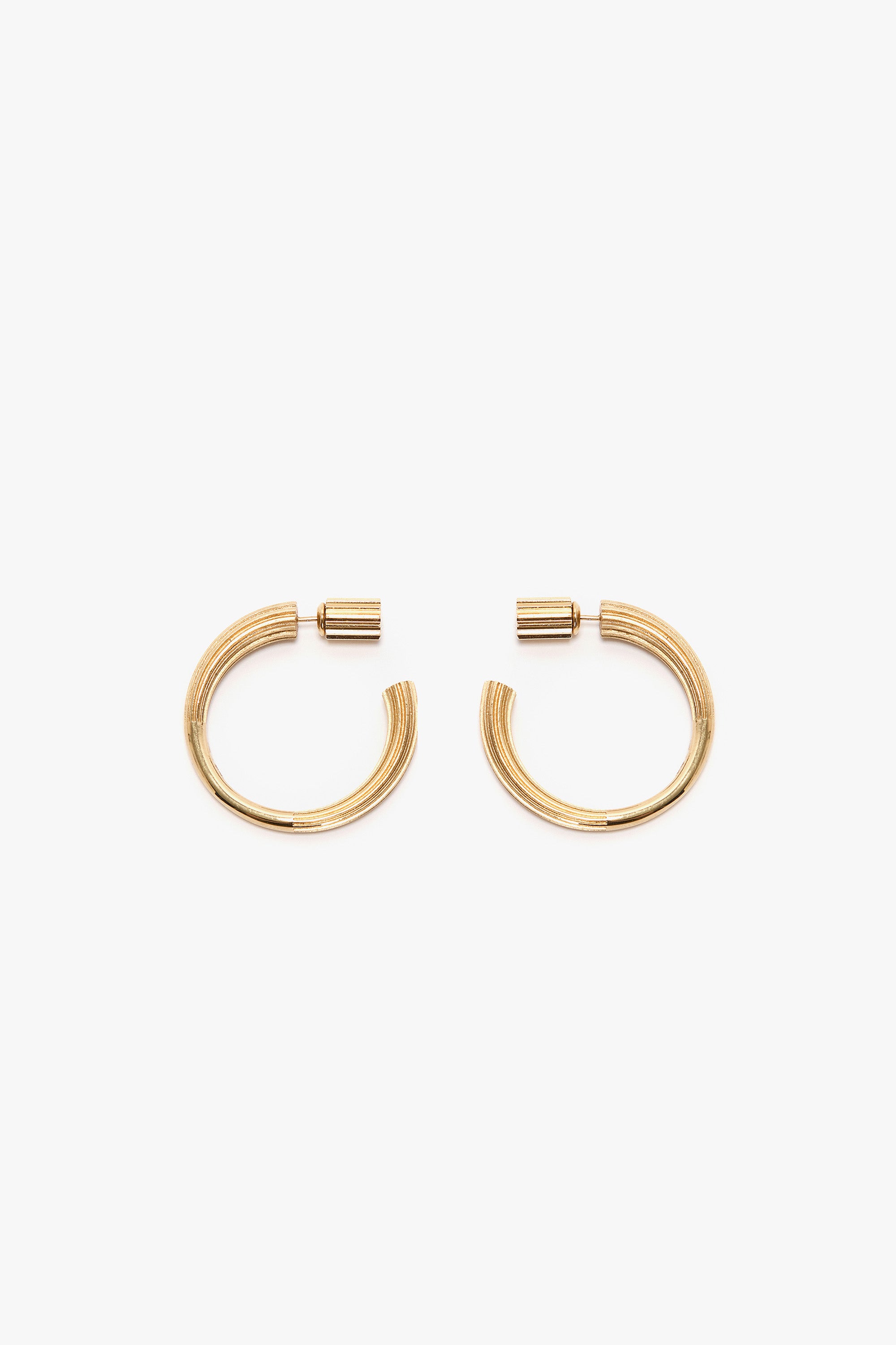 Cufflink Earrings In Light Gold