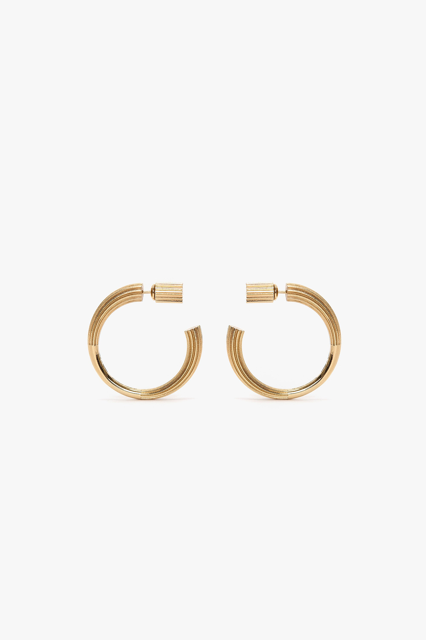 Cufflink Earrings In Light Gold