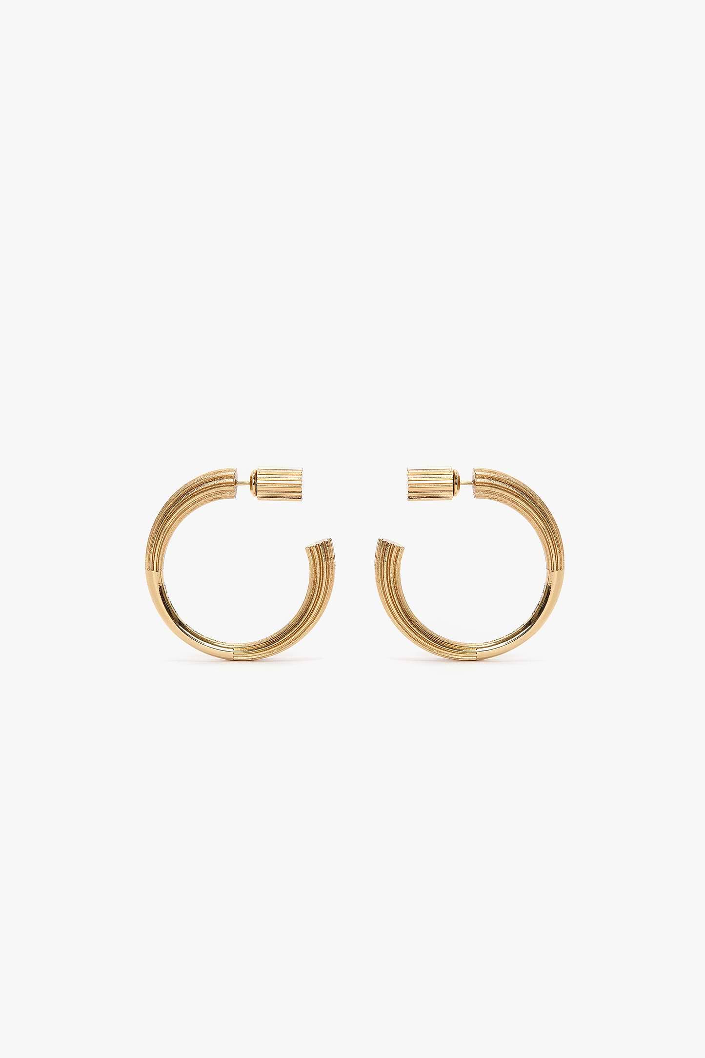 Cufflink Earrings In Light Gold