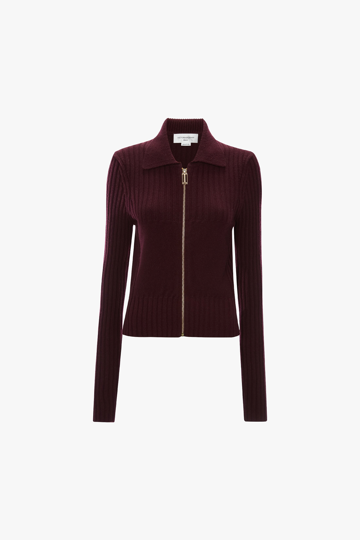 Zip Jumper In Dark Burgundy