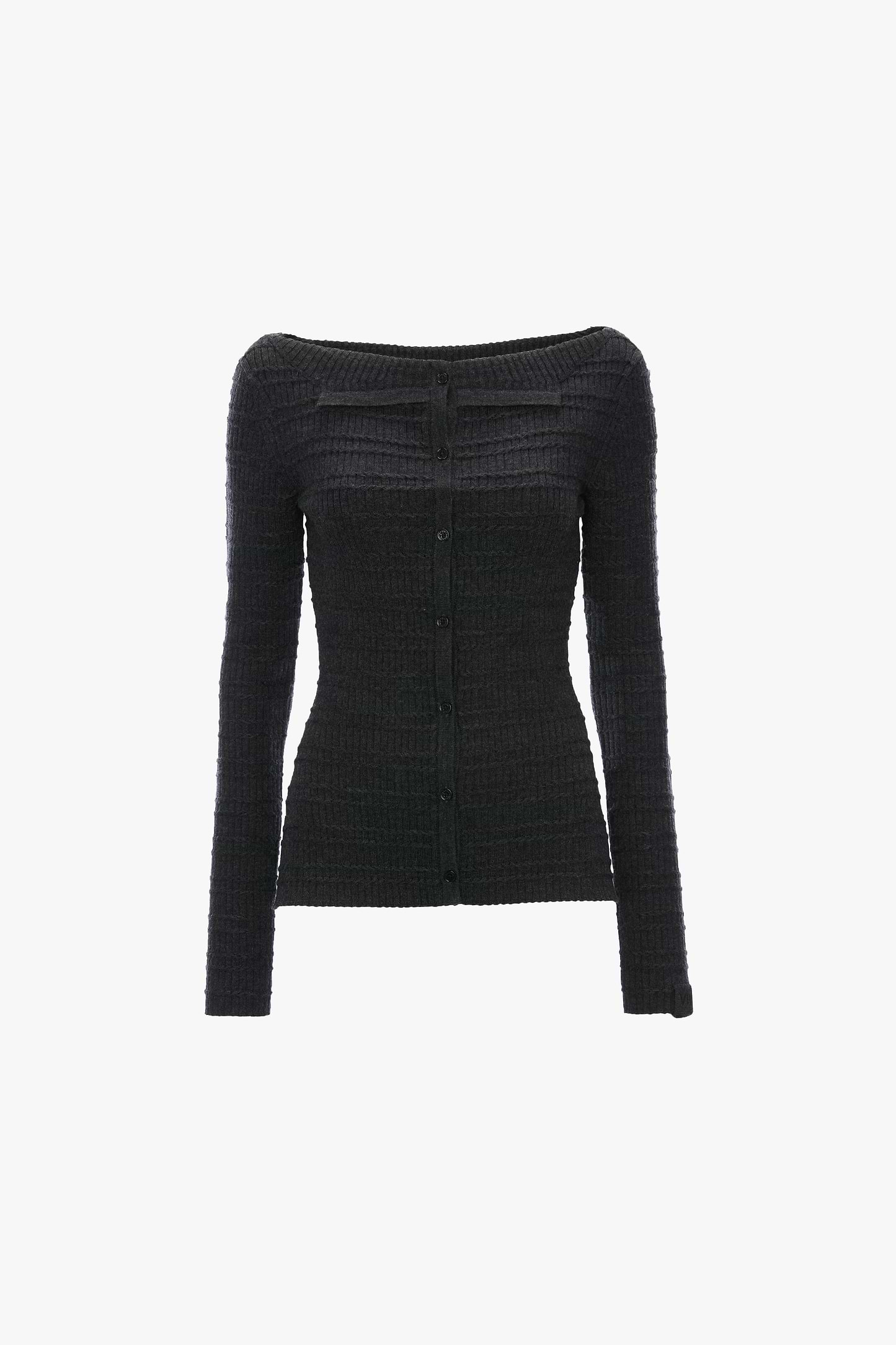 Folded Cardigan In Grey Melange