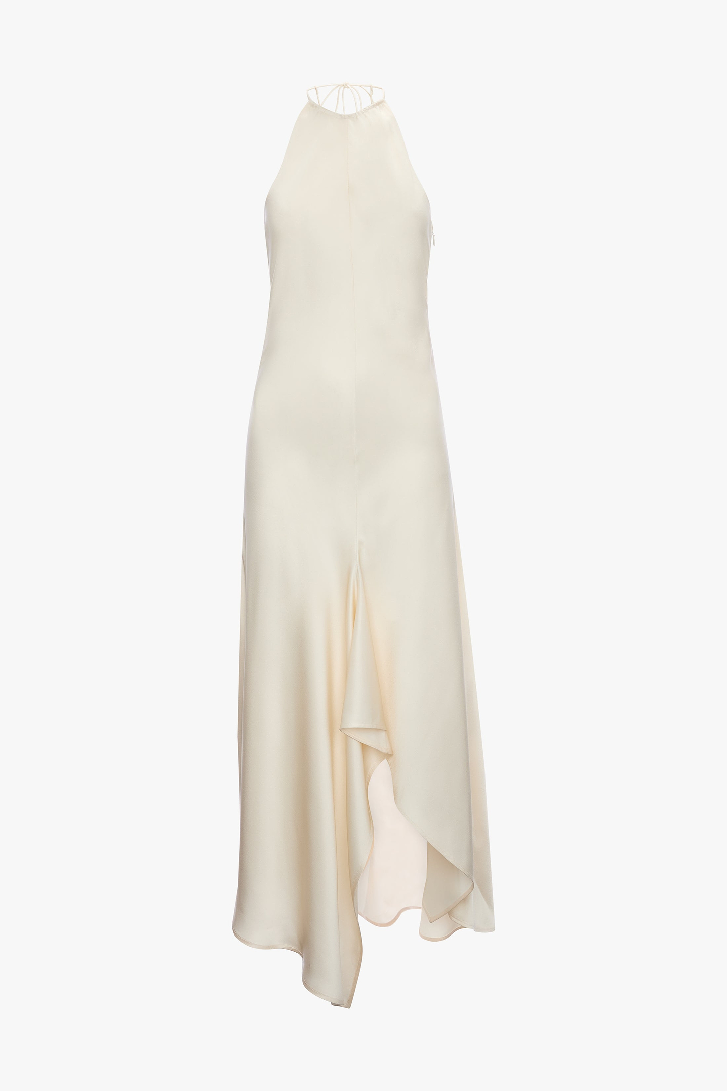 Halter Neck Midi Dress In Ivory