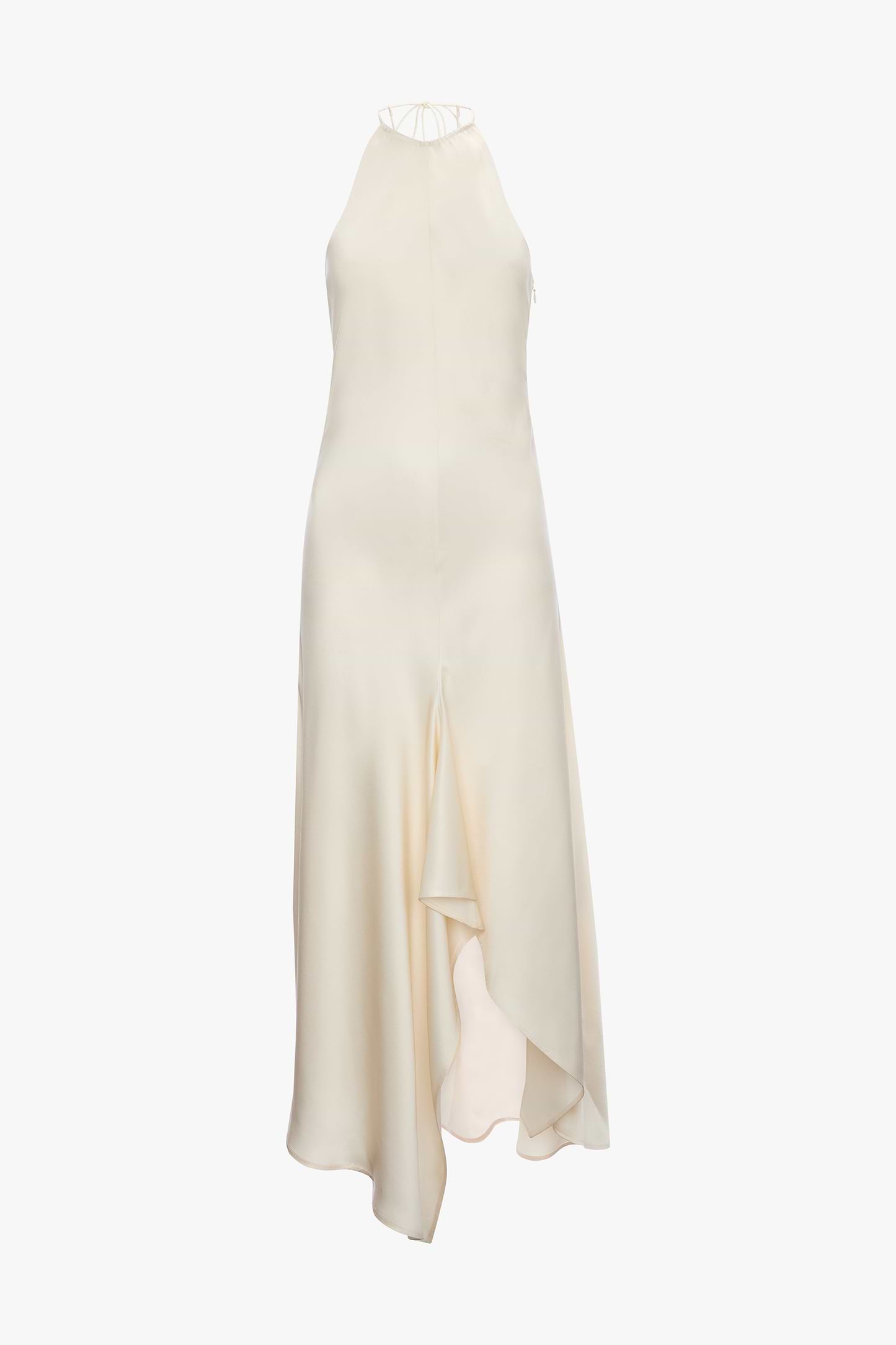 Halter Neck Midi Dress In Ivory
