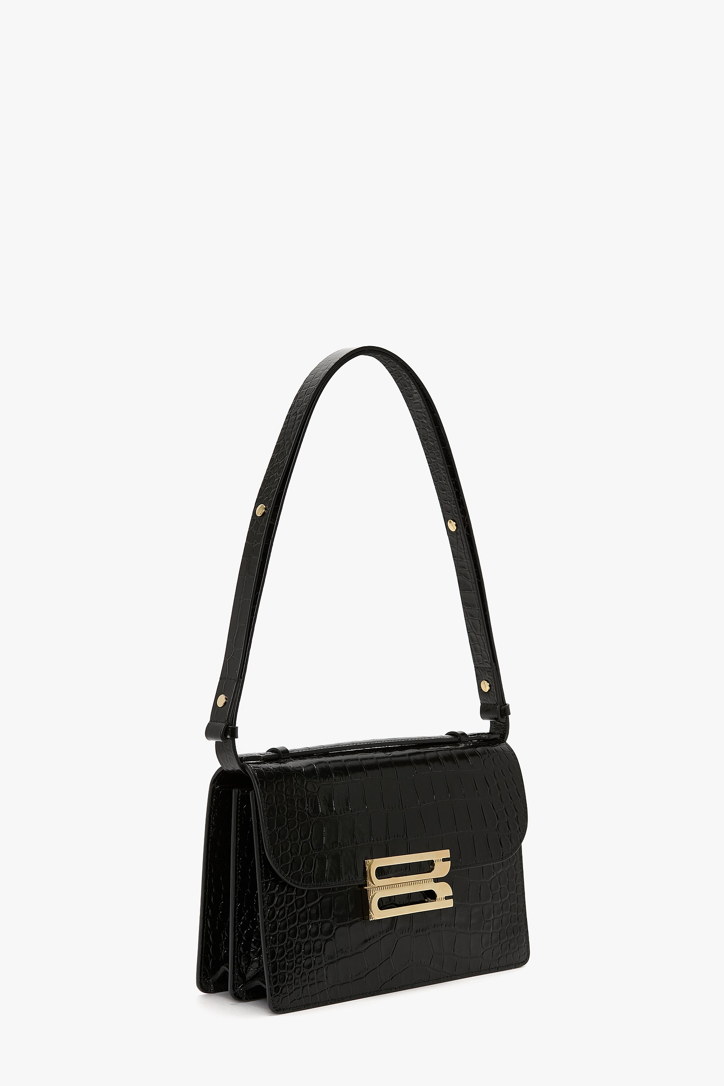 Dorian Bag Black Croc Embossed Leather