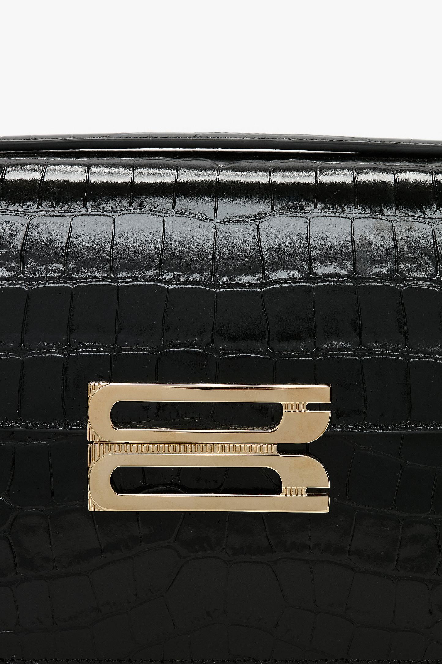 Dorian Bag Black Croc Embossed Leather