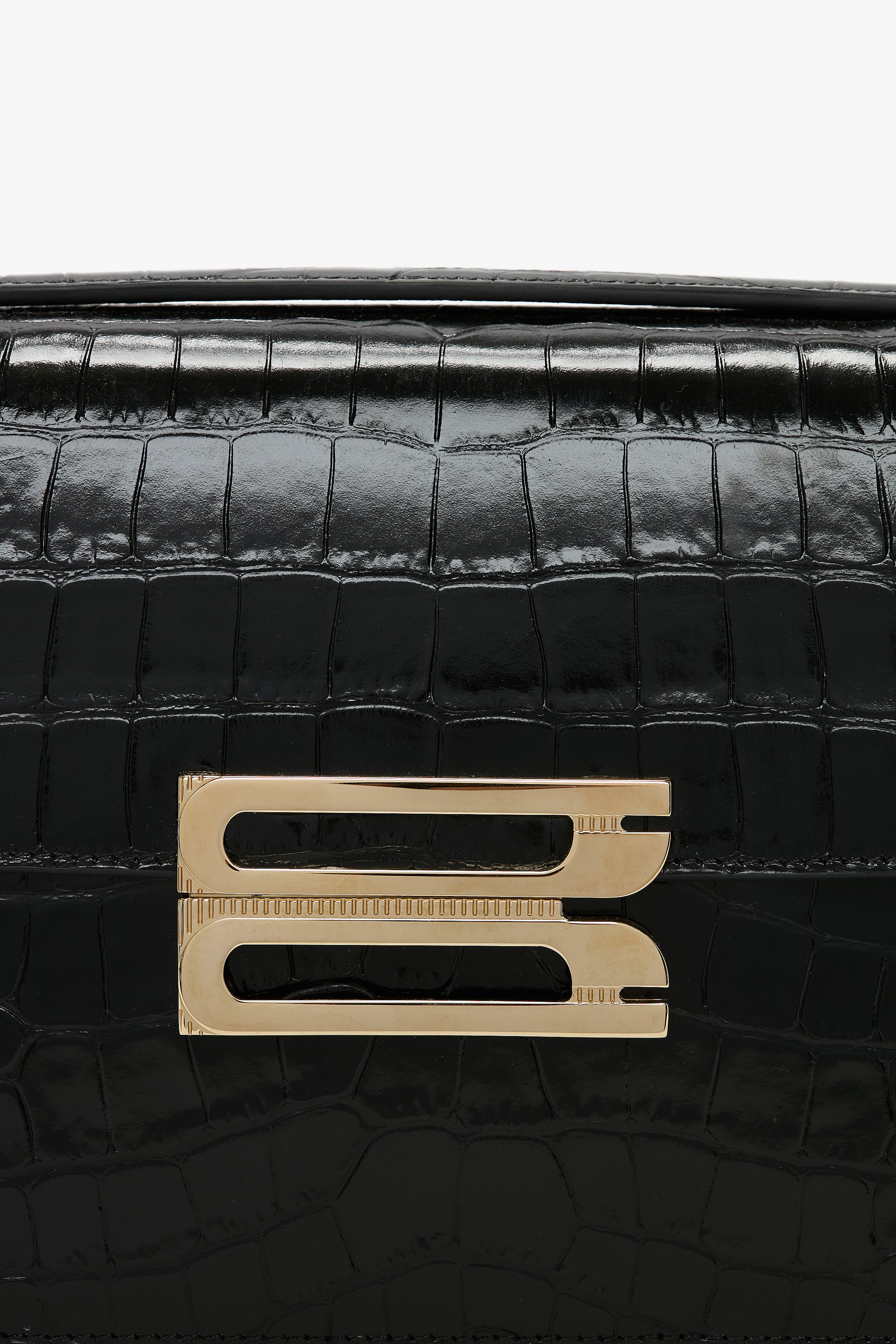 Dorian Bag Black Croc Embossed Leather
