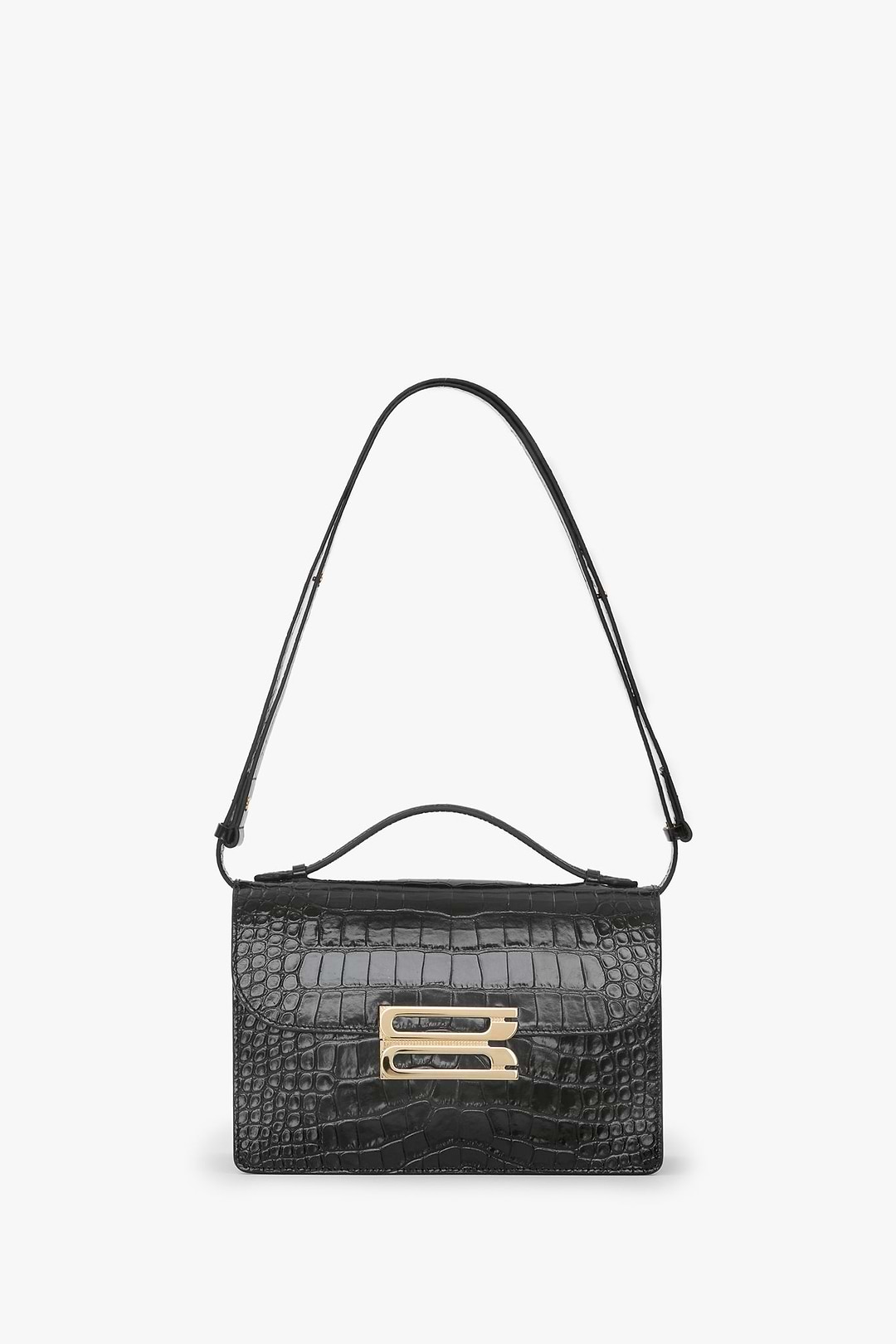 Dorian Bag Black Croc Embossed Leather