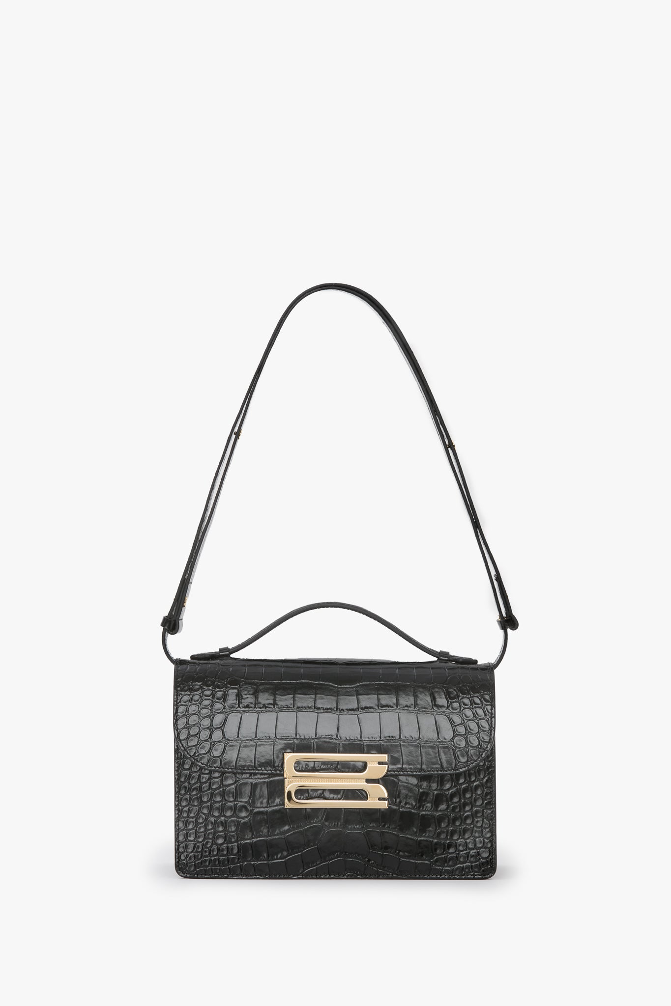 Dorian Bag Black Croc Embossed Leather