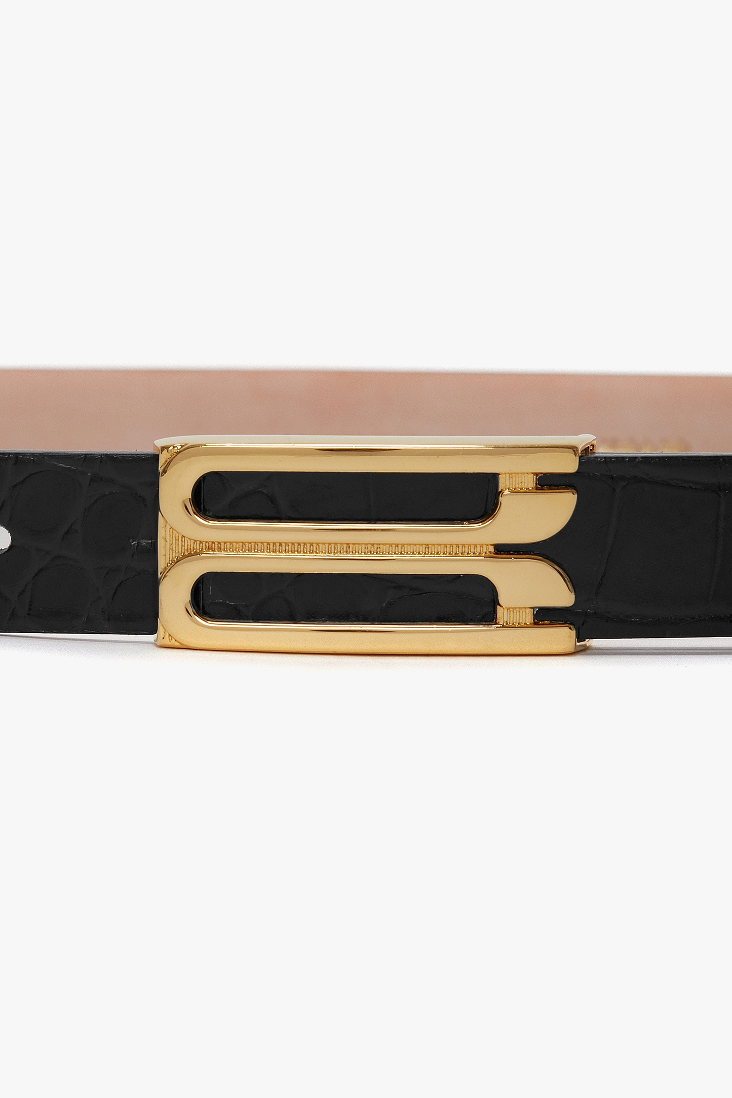Dorian Frame Belt 25mm Black Croc Embossed Leather