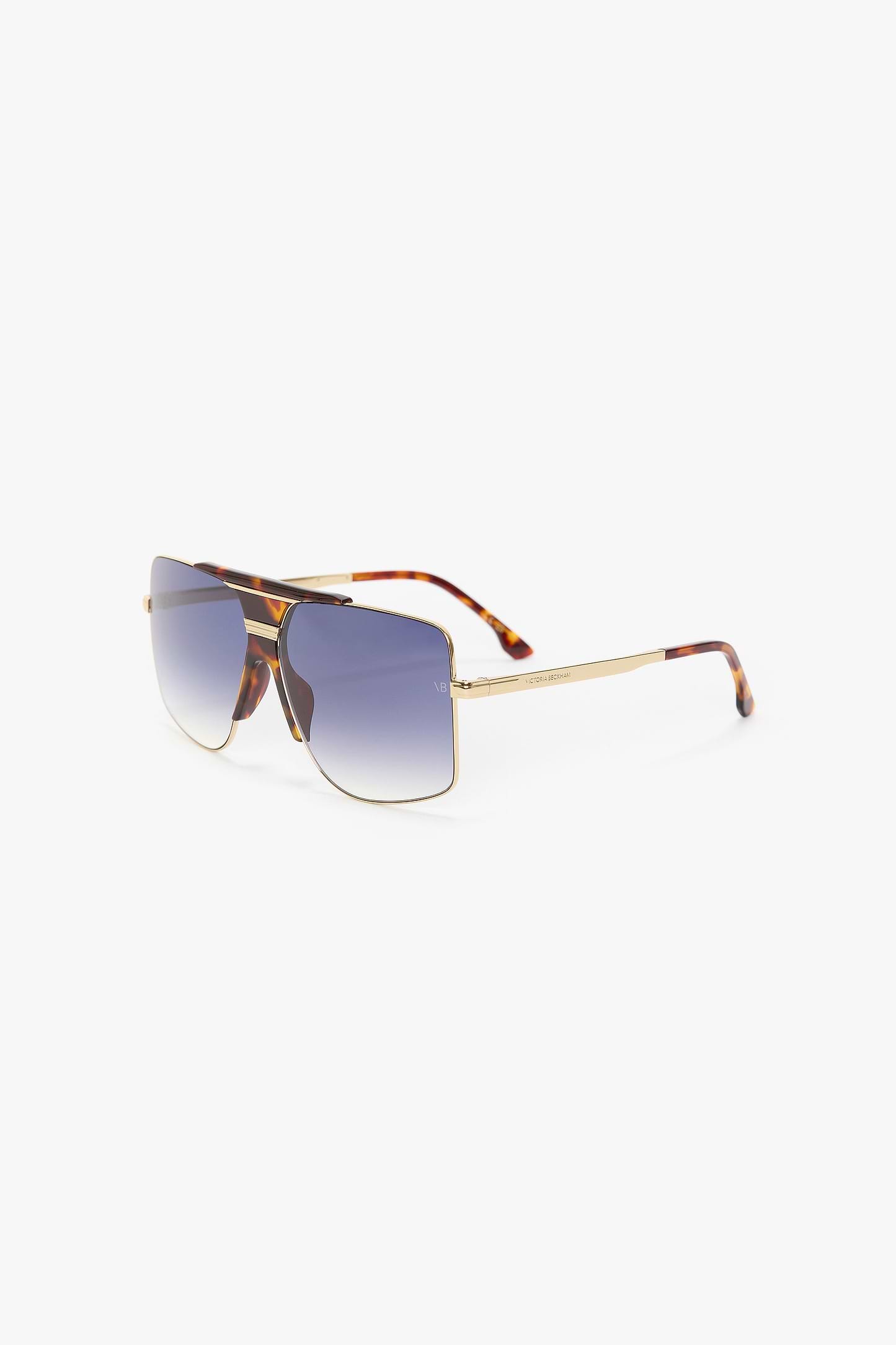 Oversized Metal And Acetate Frame In Gold Havana