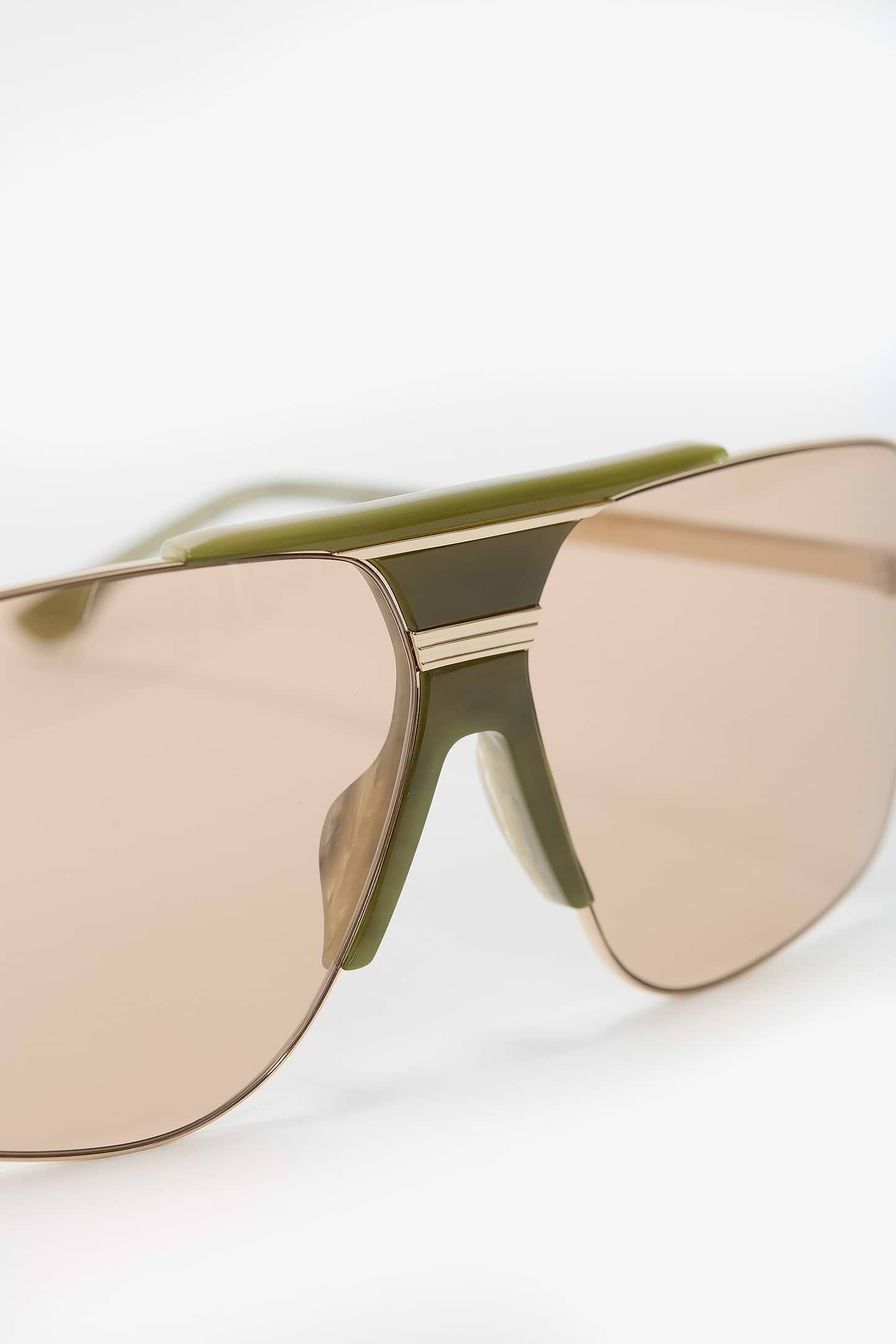 Oversized Metal And Acetate Frame In Green Marble