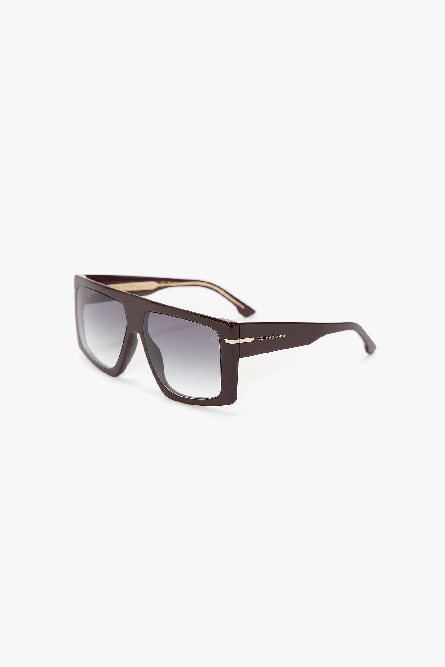 Oversized Flat Top Frame In Burgundy