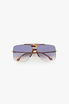 Oversized Metal And Acetate Frame In Gold Havana