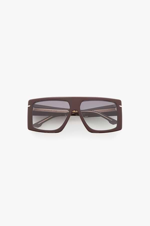 Oversized Flat Top Frame In Havana – Victoria Beckham