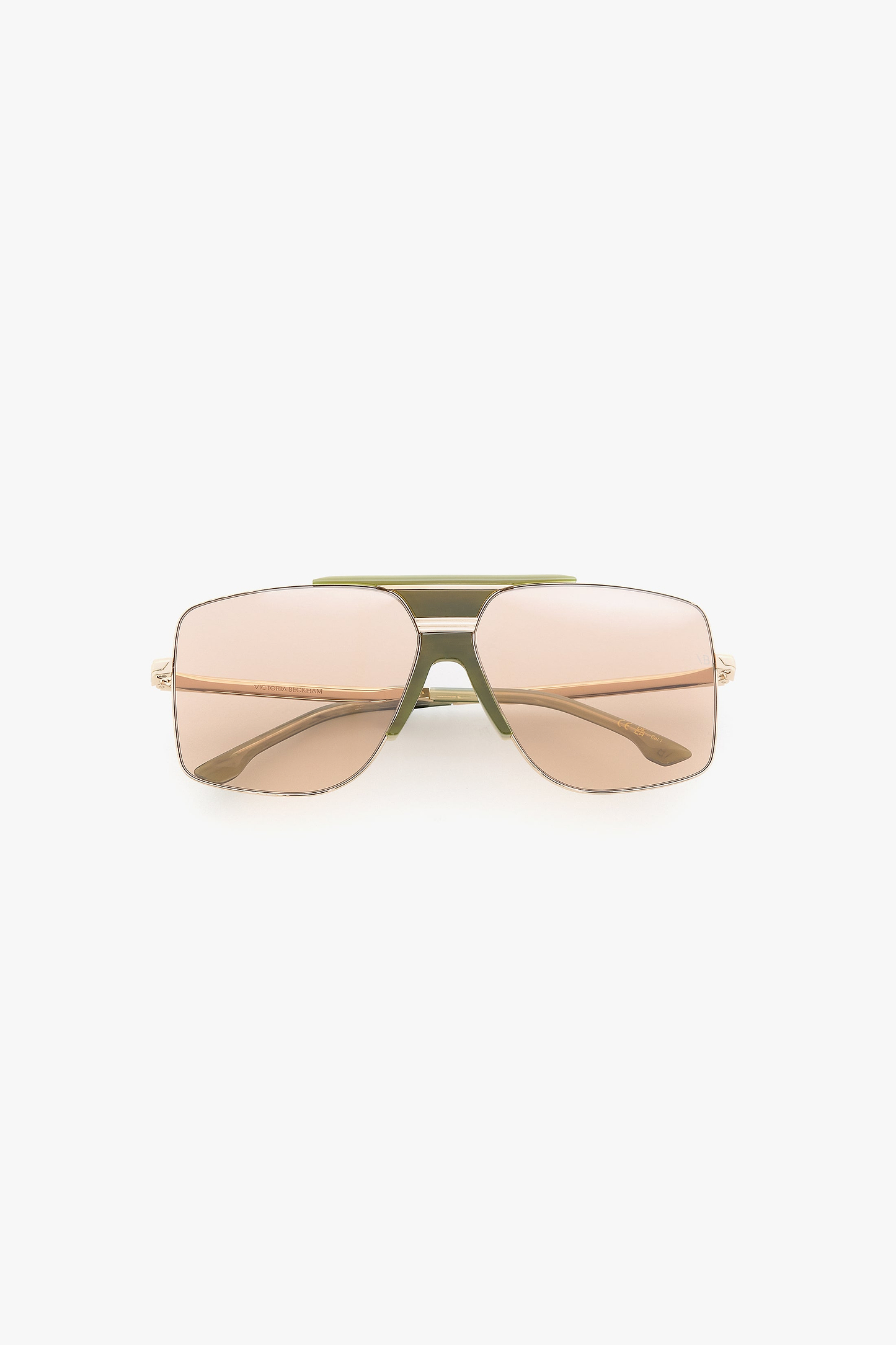 Oversized Metal And Acetate Frame In Green Marble