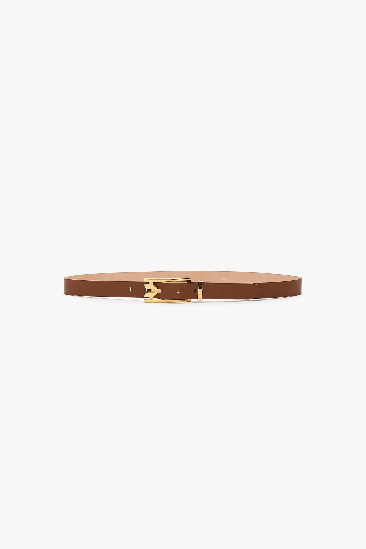 Dorian Pin-Buckle Belt 25mm Dark Tan Shiny Calf Leather