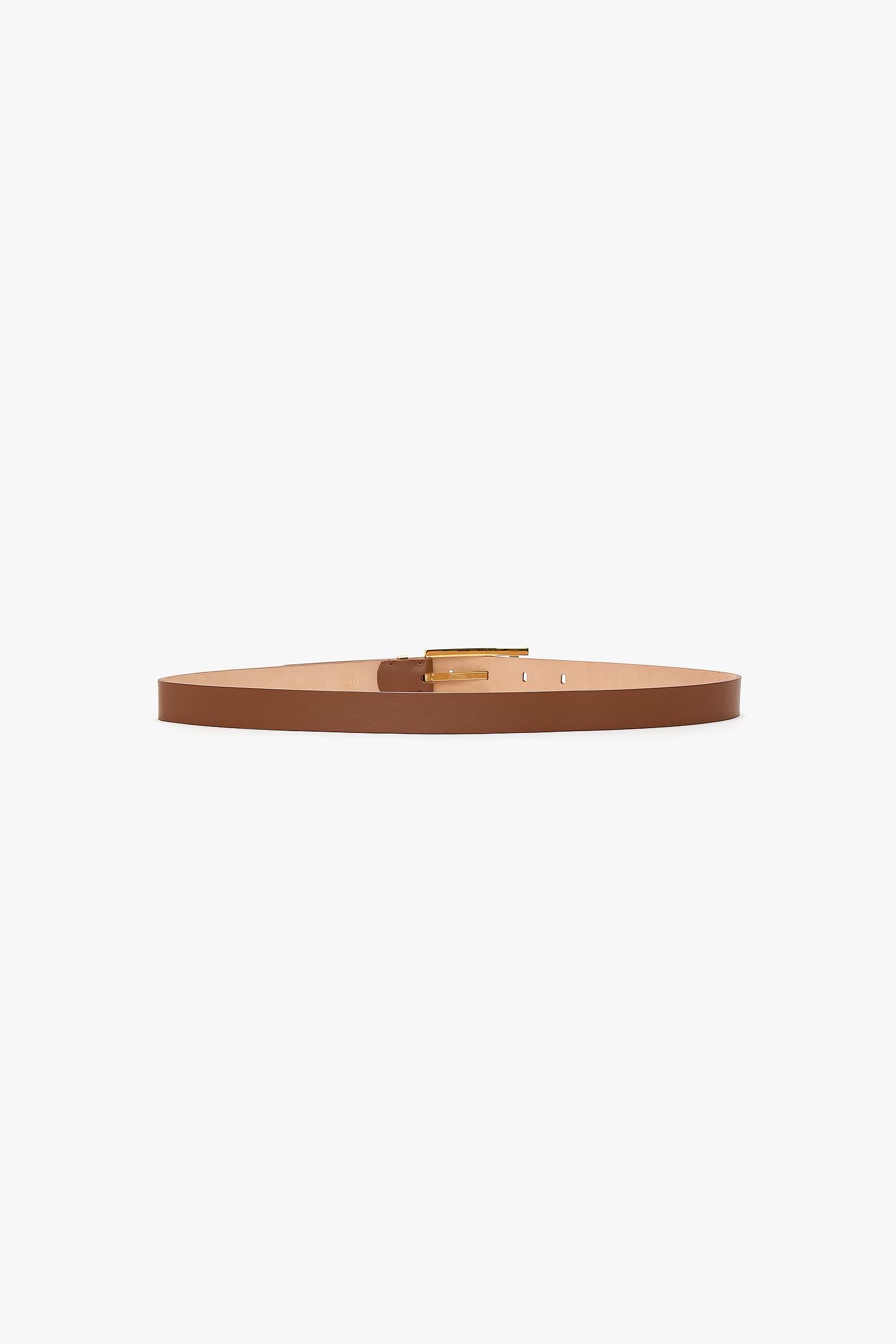 Dorian Pin-Buckle Belt 25mm Dark Tan Shiny Calf Leather