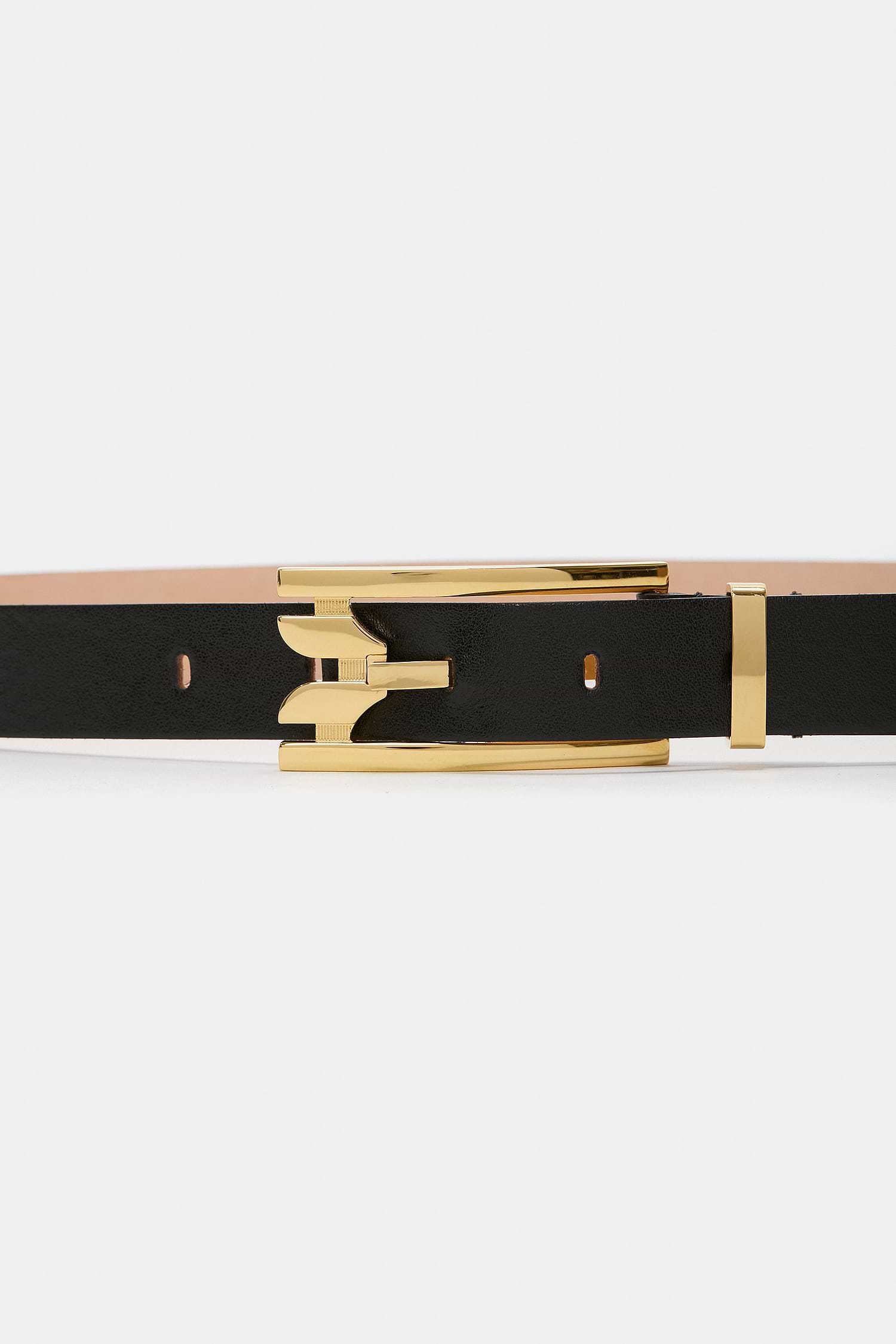 Dorian Pin-Buckle Belt 25mm Black Shiny Calf Leather
