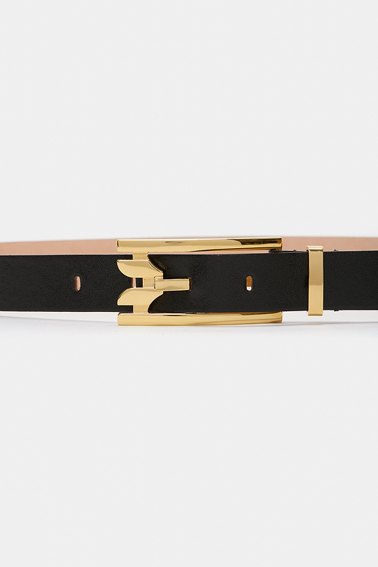 Dorian Pin-Buckle Belt 25mm Black Shiny Calf Leather