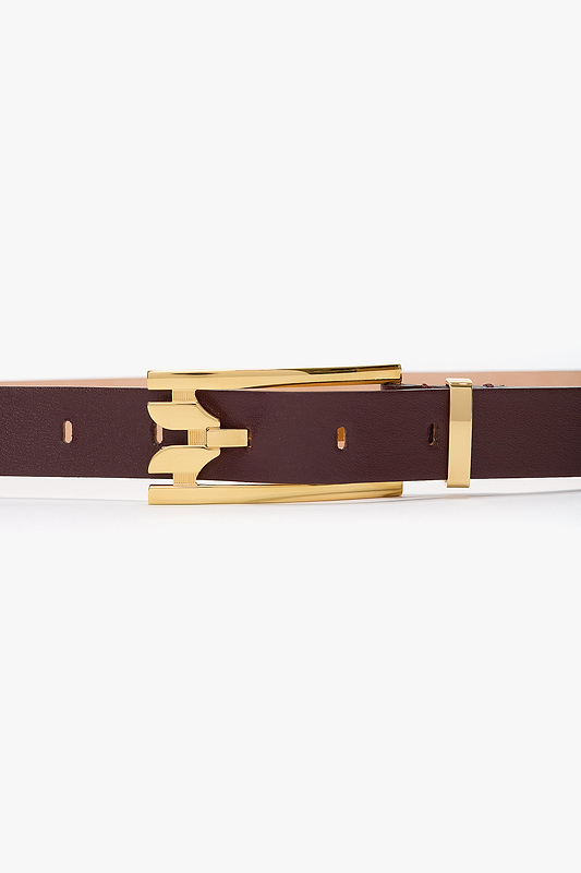 Dorian Pin-Buckle Belt 25mm Burgundy Shiny Calf Leather