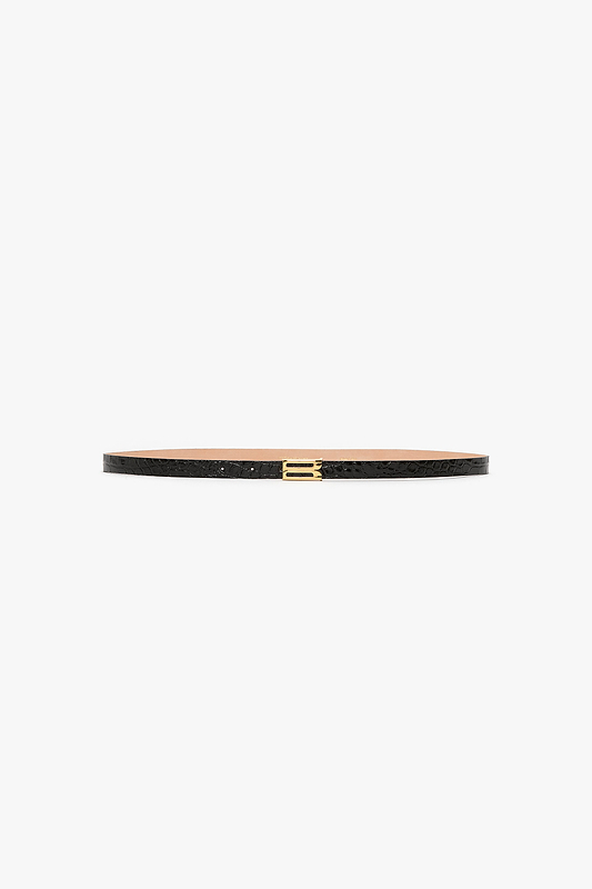 Dorian Frame Belt Micro 15mm Black Croc Embossed Leather