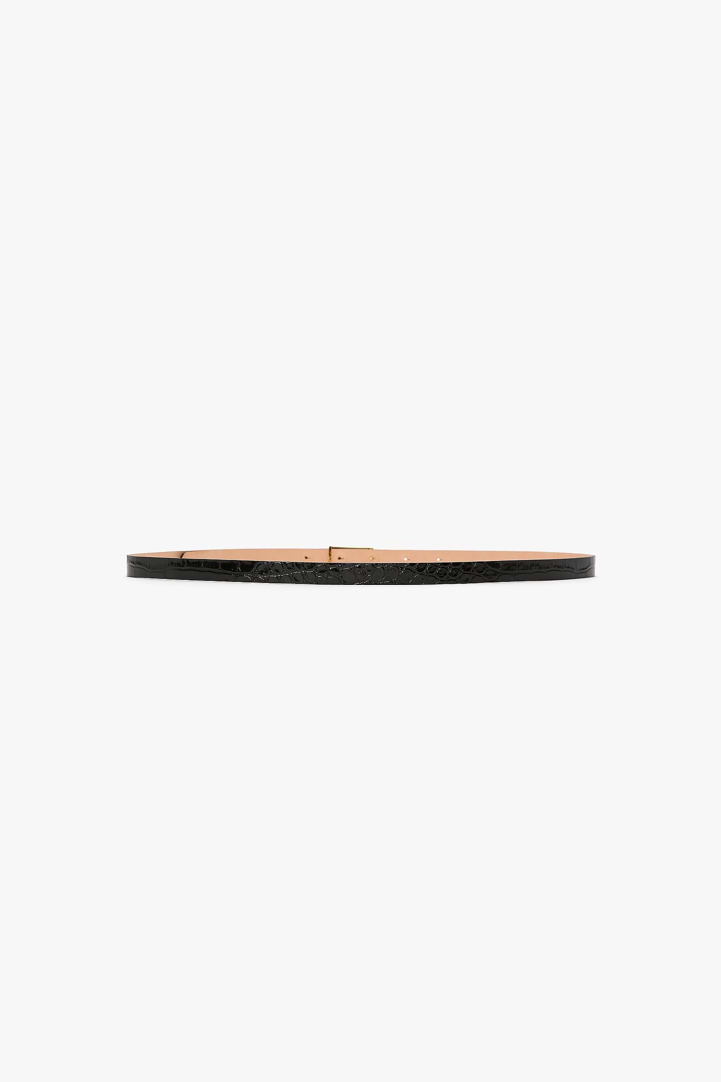 Dorian Frame Belt Micro 15mm Black Croc Embossed Leather