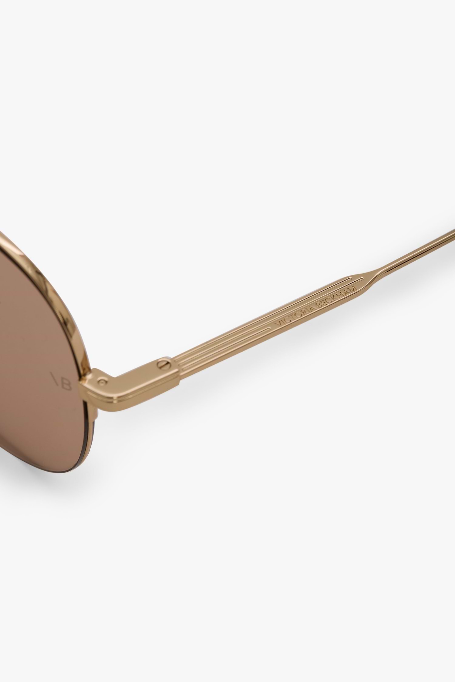 Metal Pilot Sunglass In Gold Blue